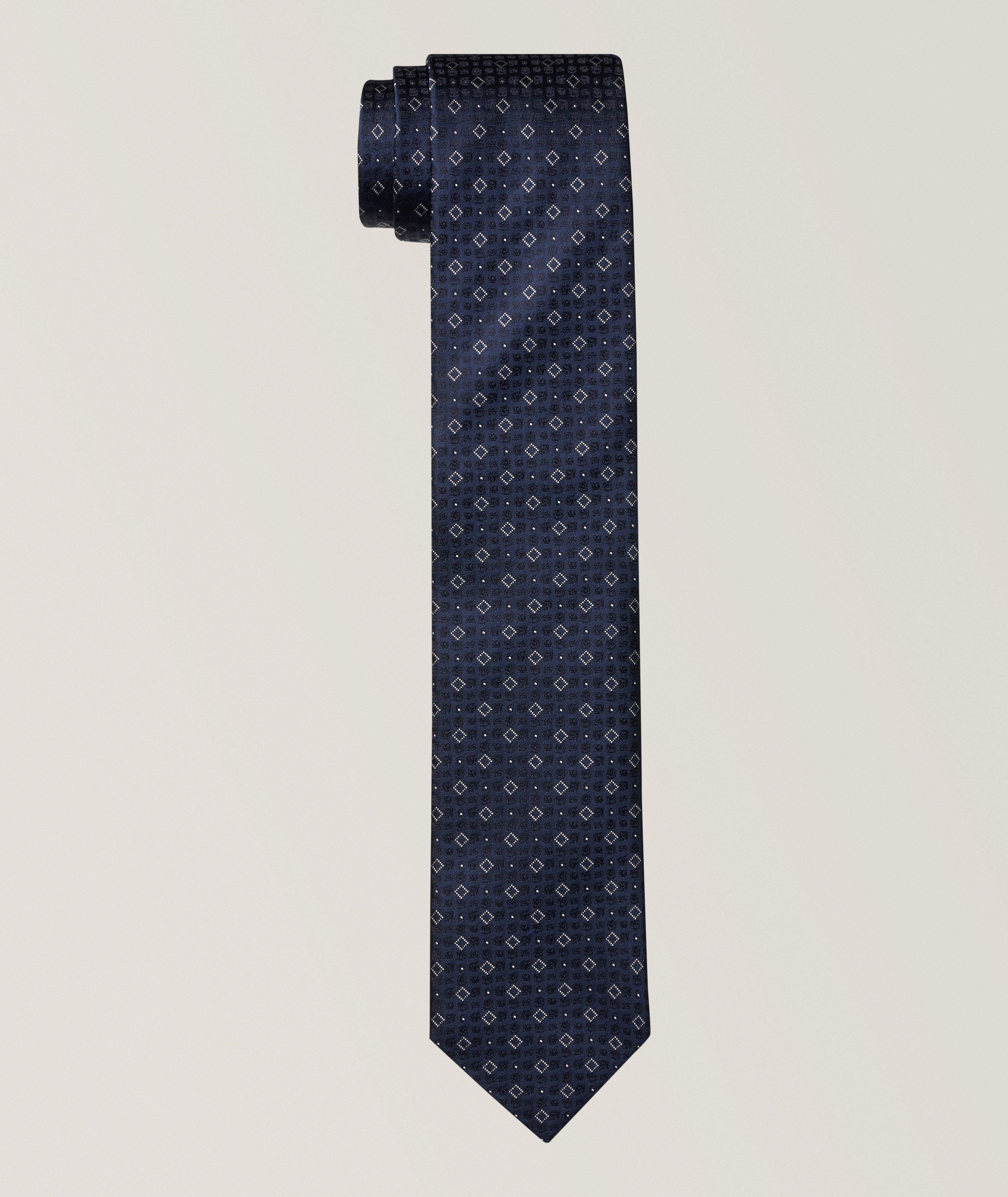 Canali Geometric Silk Jacquard Tie