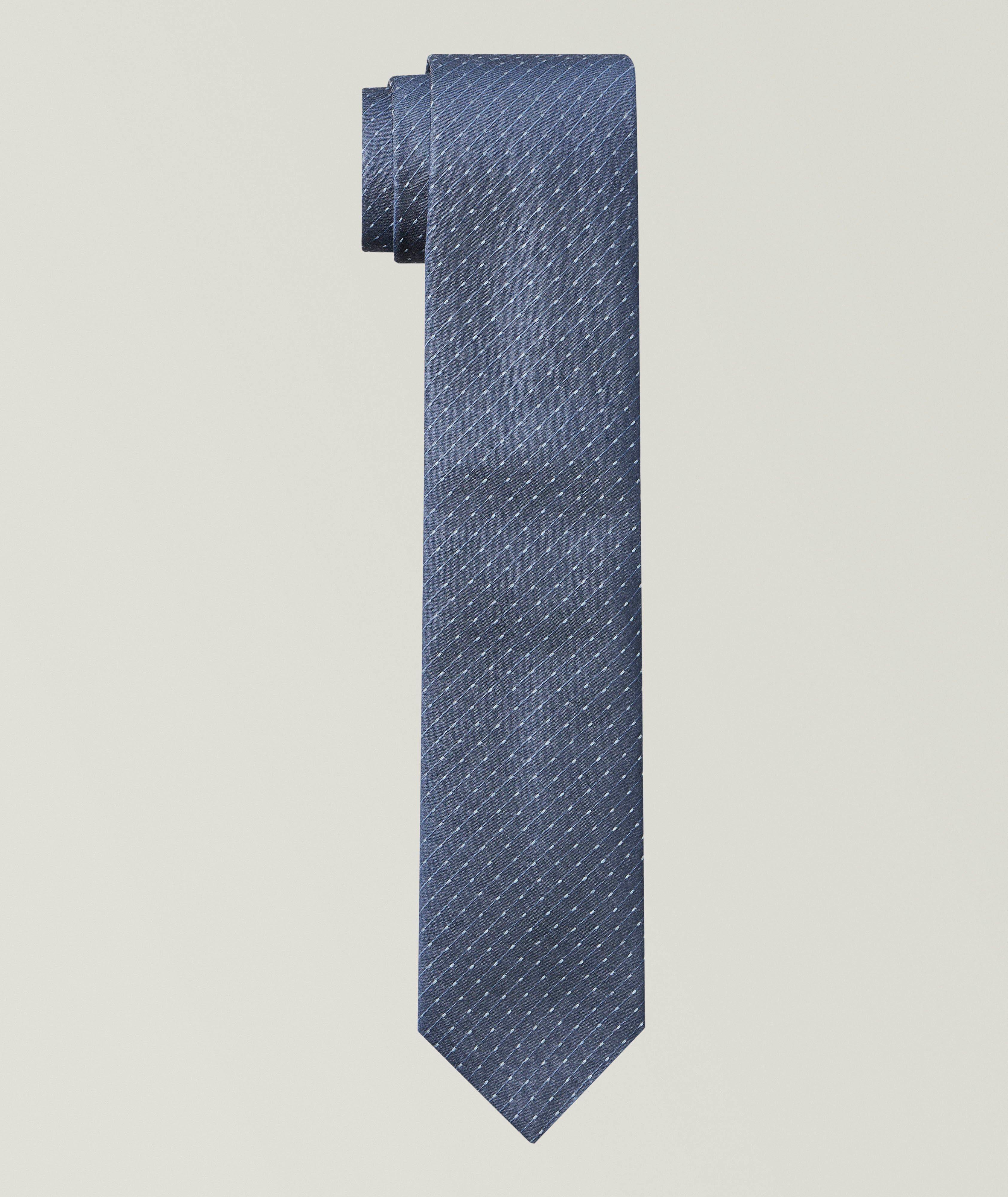 Canali Diagonal Striped Wool-Silk Tie