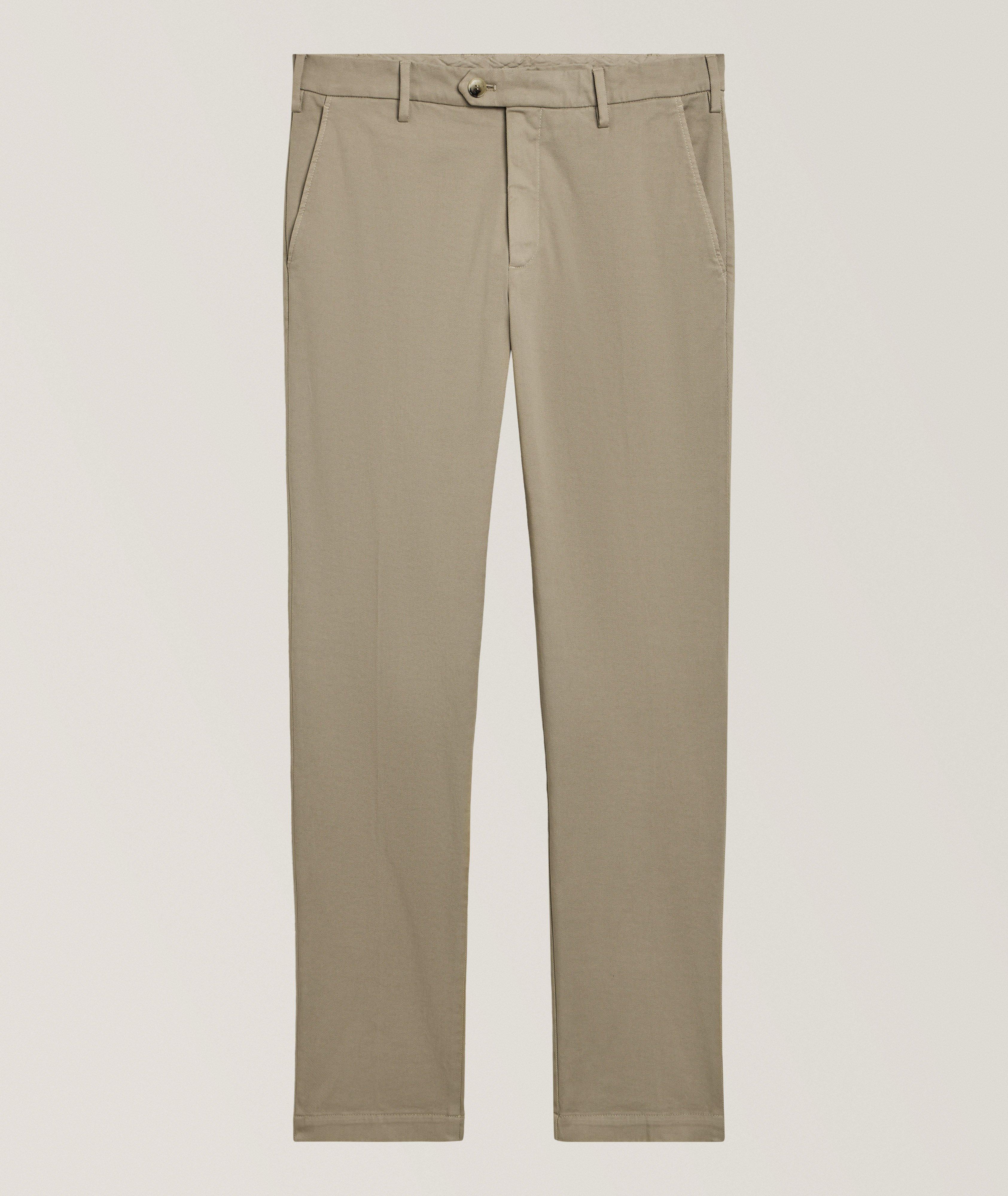 Canali Chino sergé coton-extensible teint en pièce