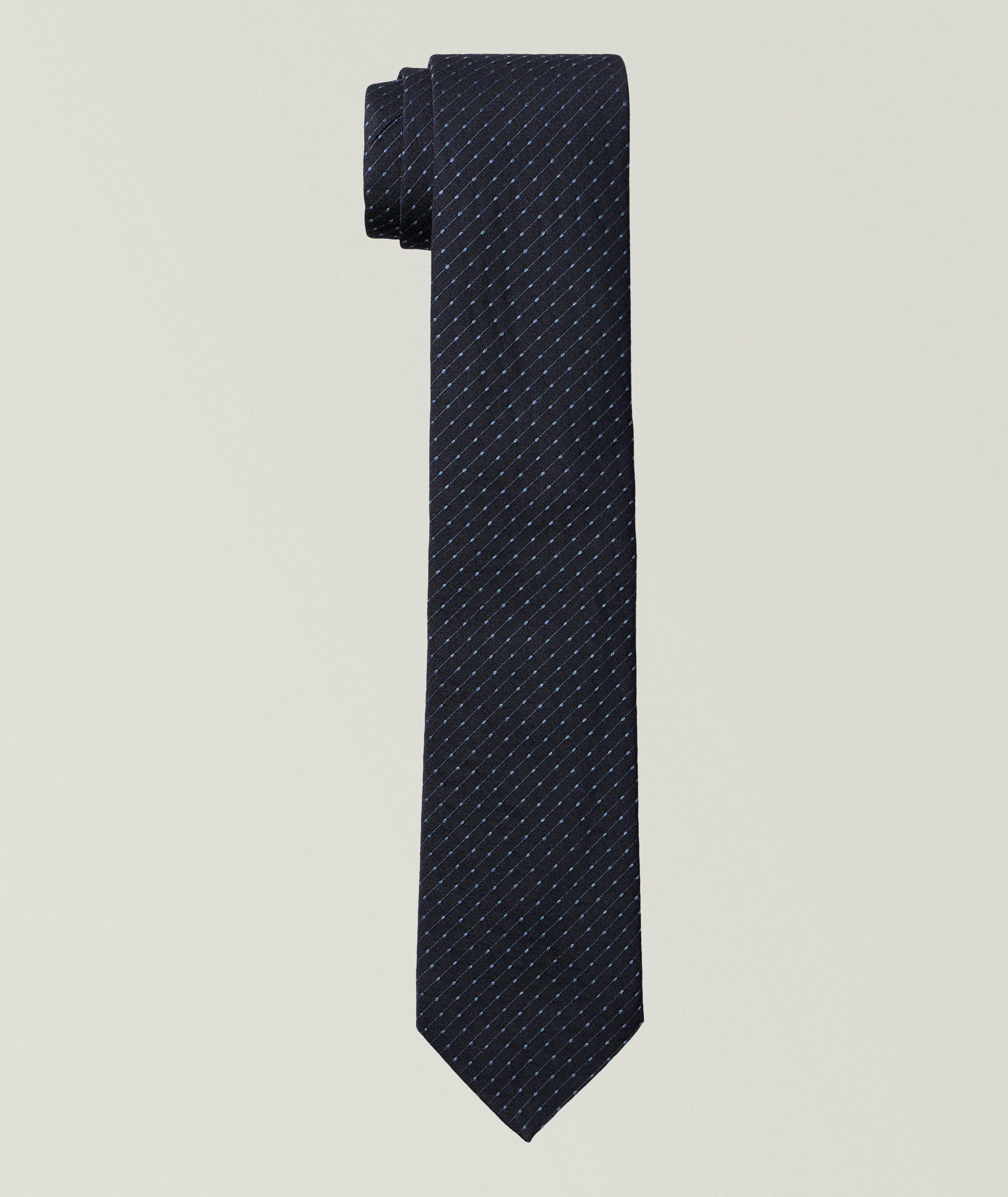 Canali Diagonal Striped Wool-Silk Tie