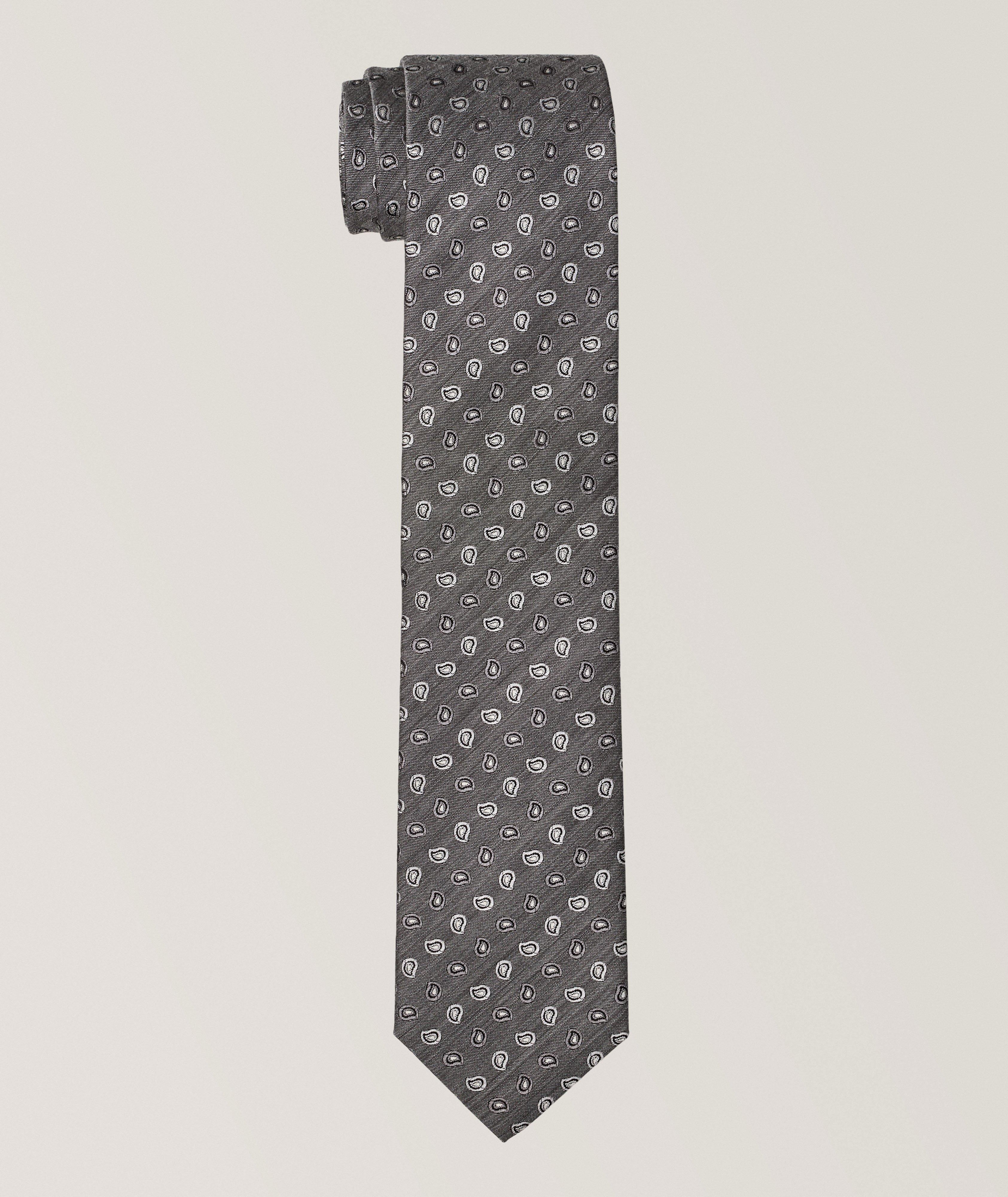 Canali Cravate en laine-soie paisley