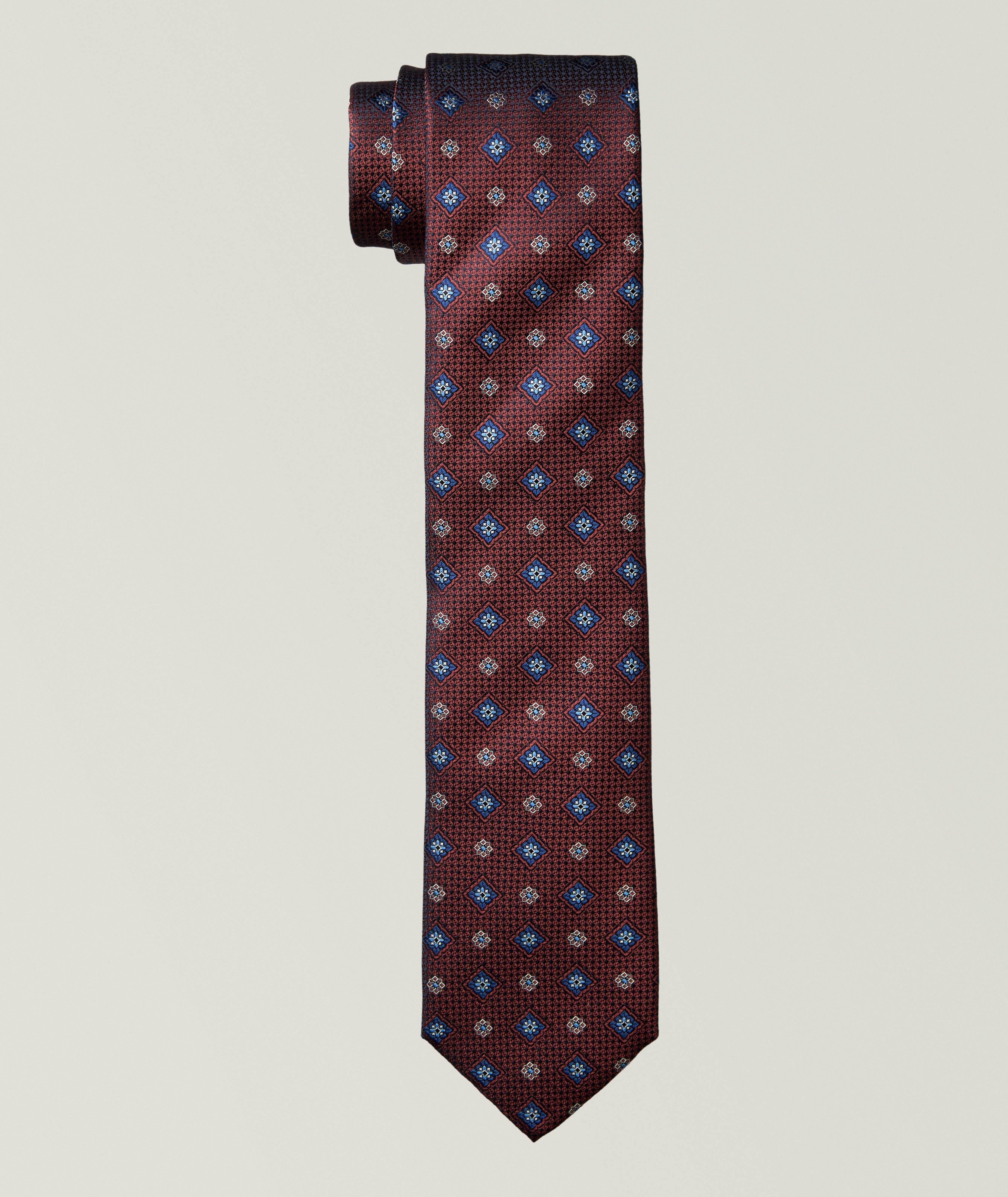 Canali Cravate en jacquard soie médaillon