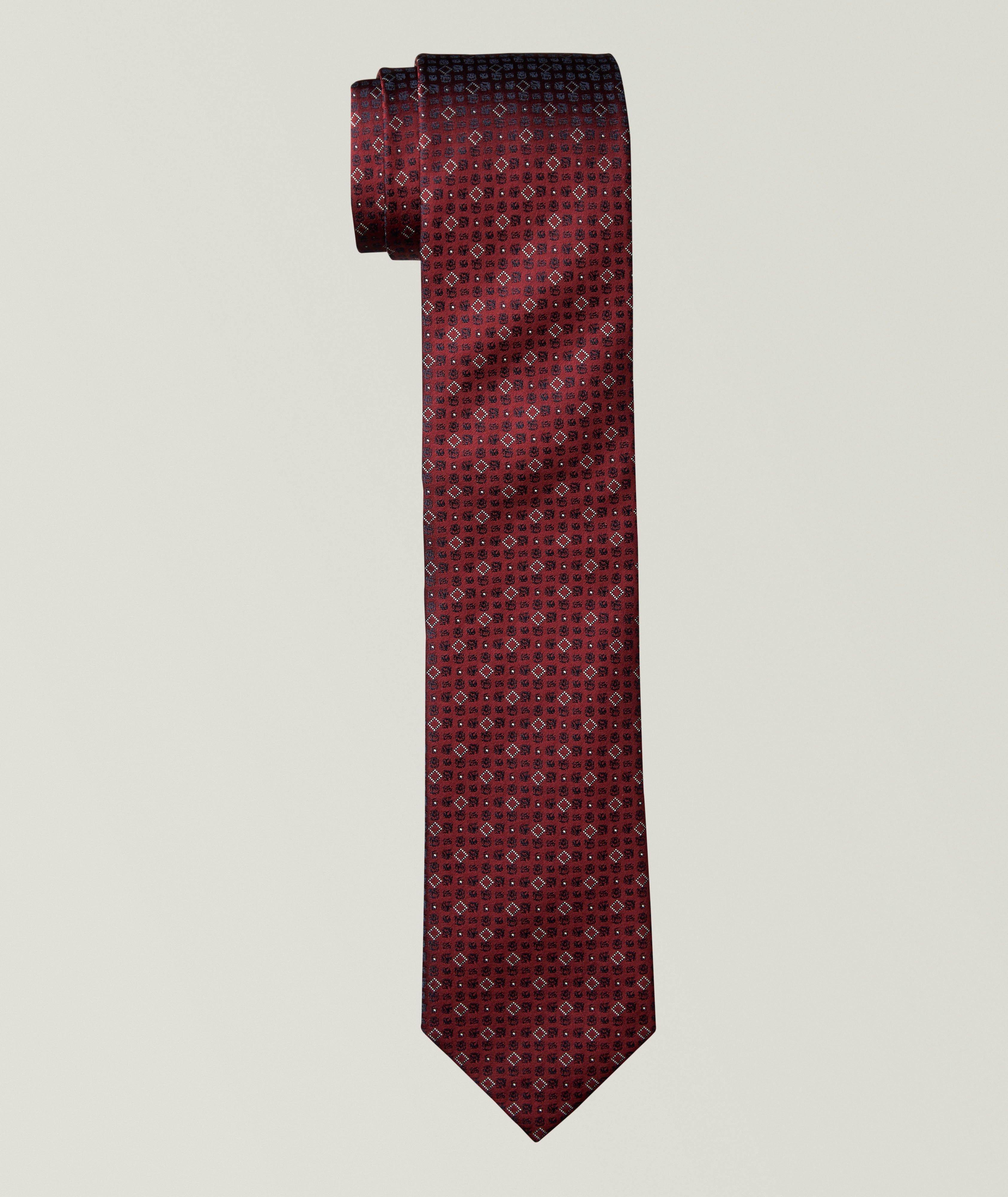 Canali Geometric Silk Jacquard Tie