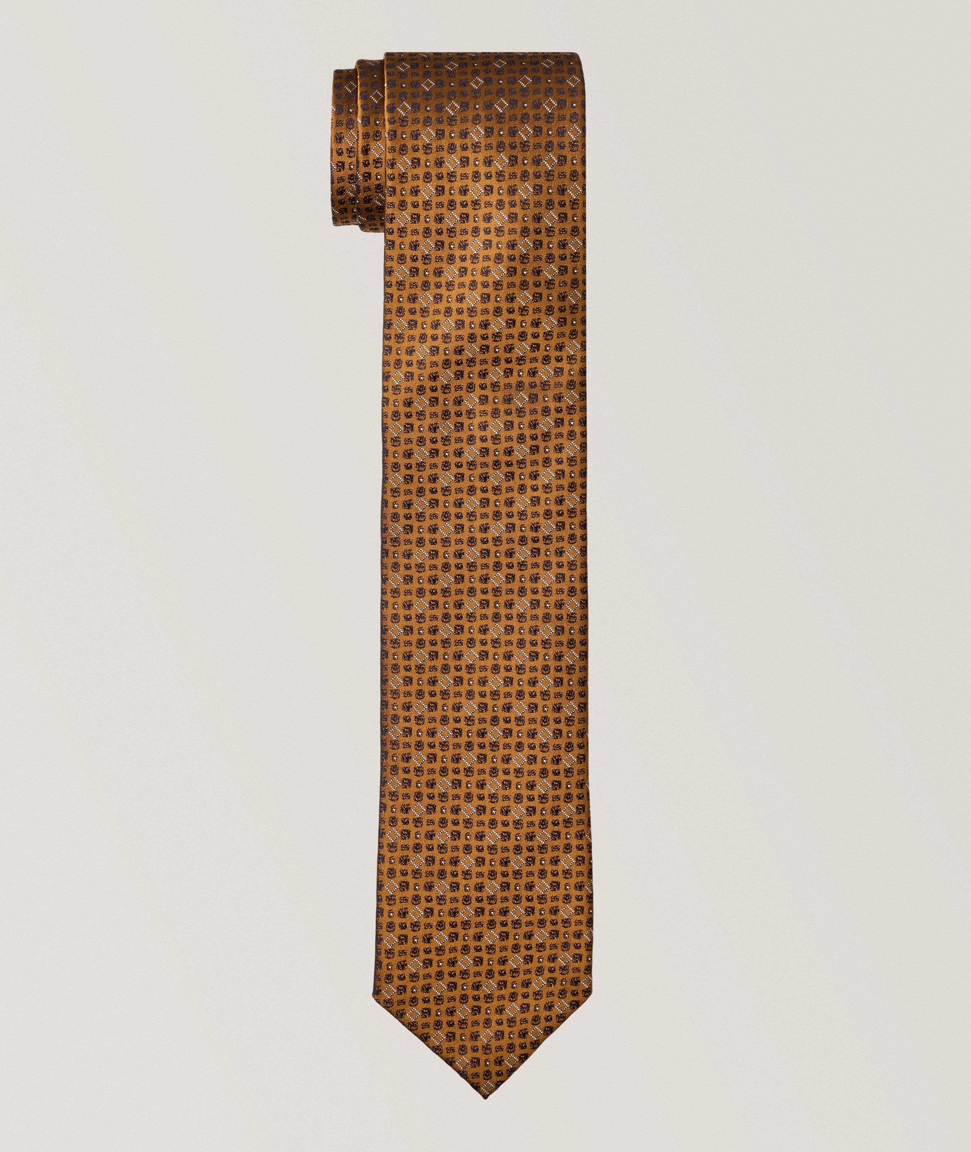 Canali Geometric Silk Jacquard Tie