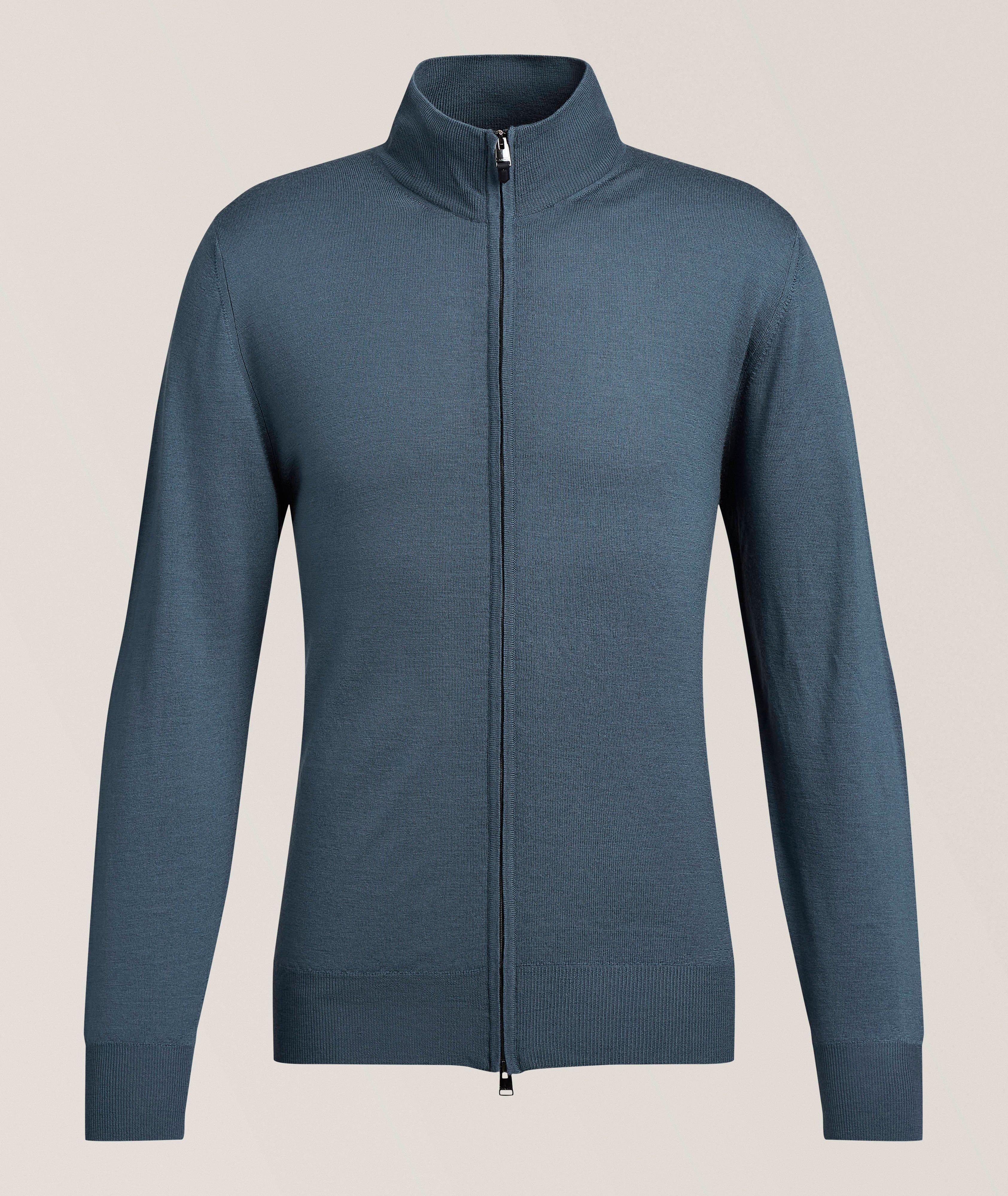 Canali Pull zippé laine mérinos