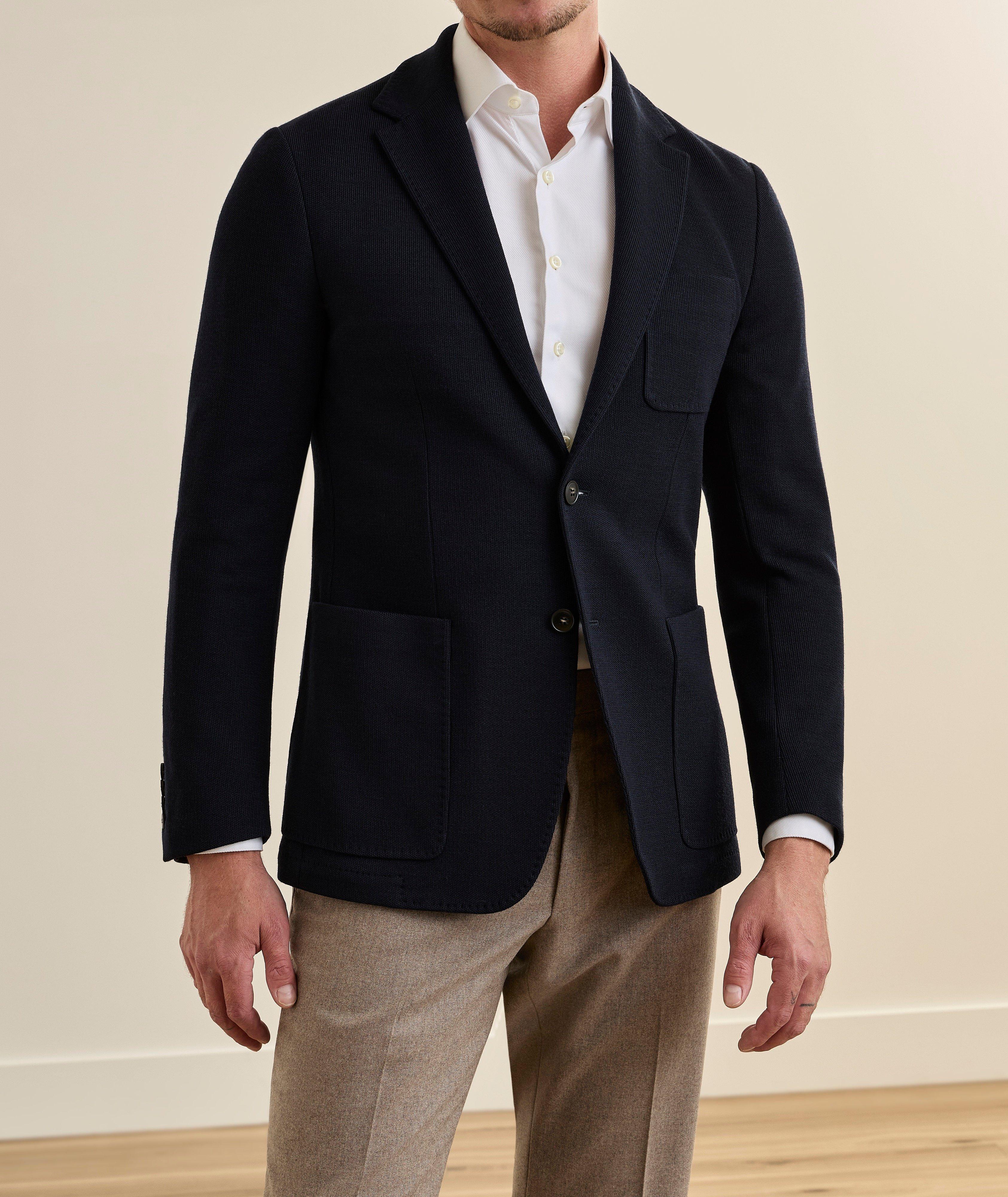 Wool-Cotton Knit Sport Jacket image 1