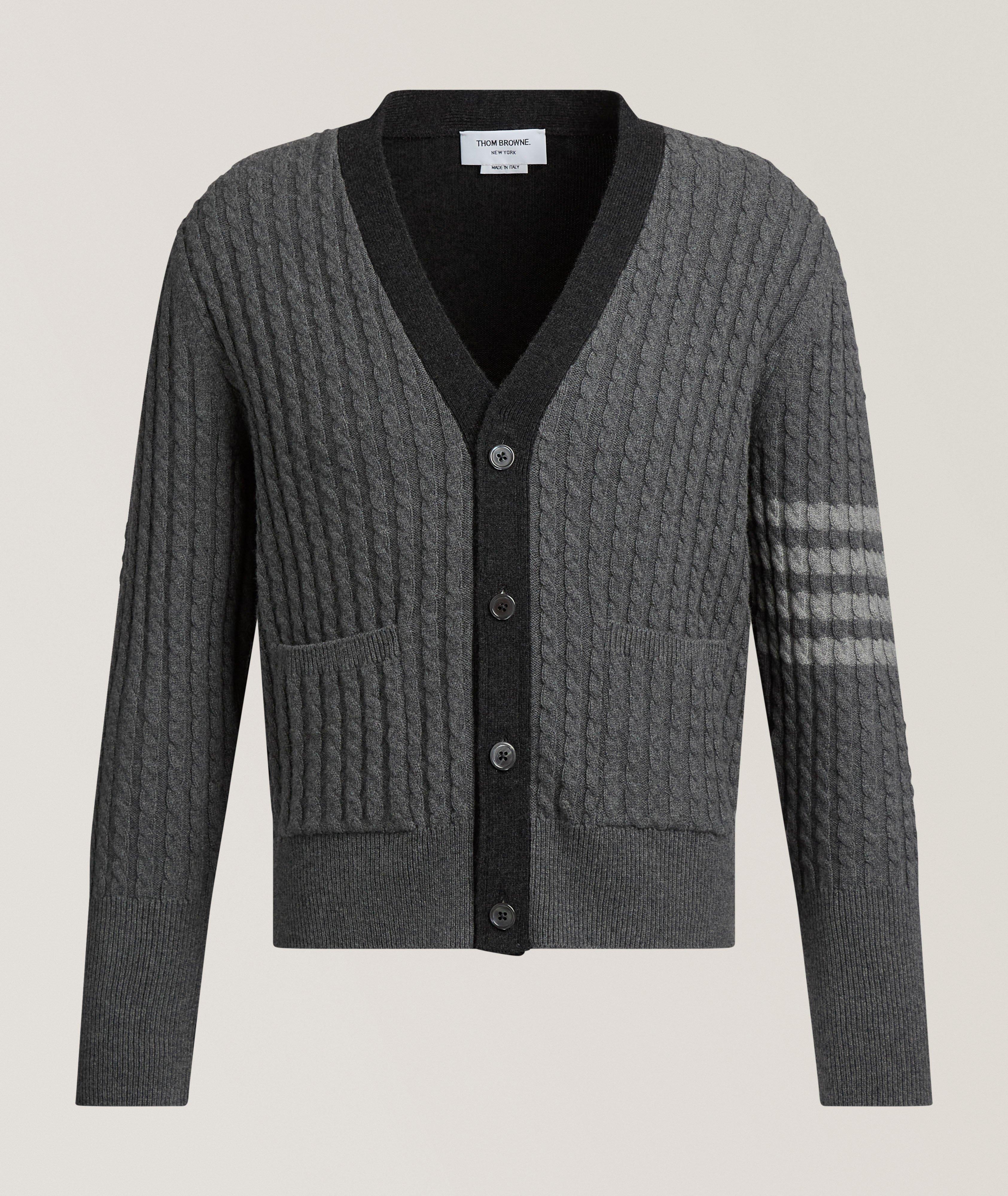 Thom Browne 4-Bar Cable Front Cardigan