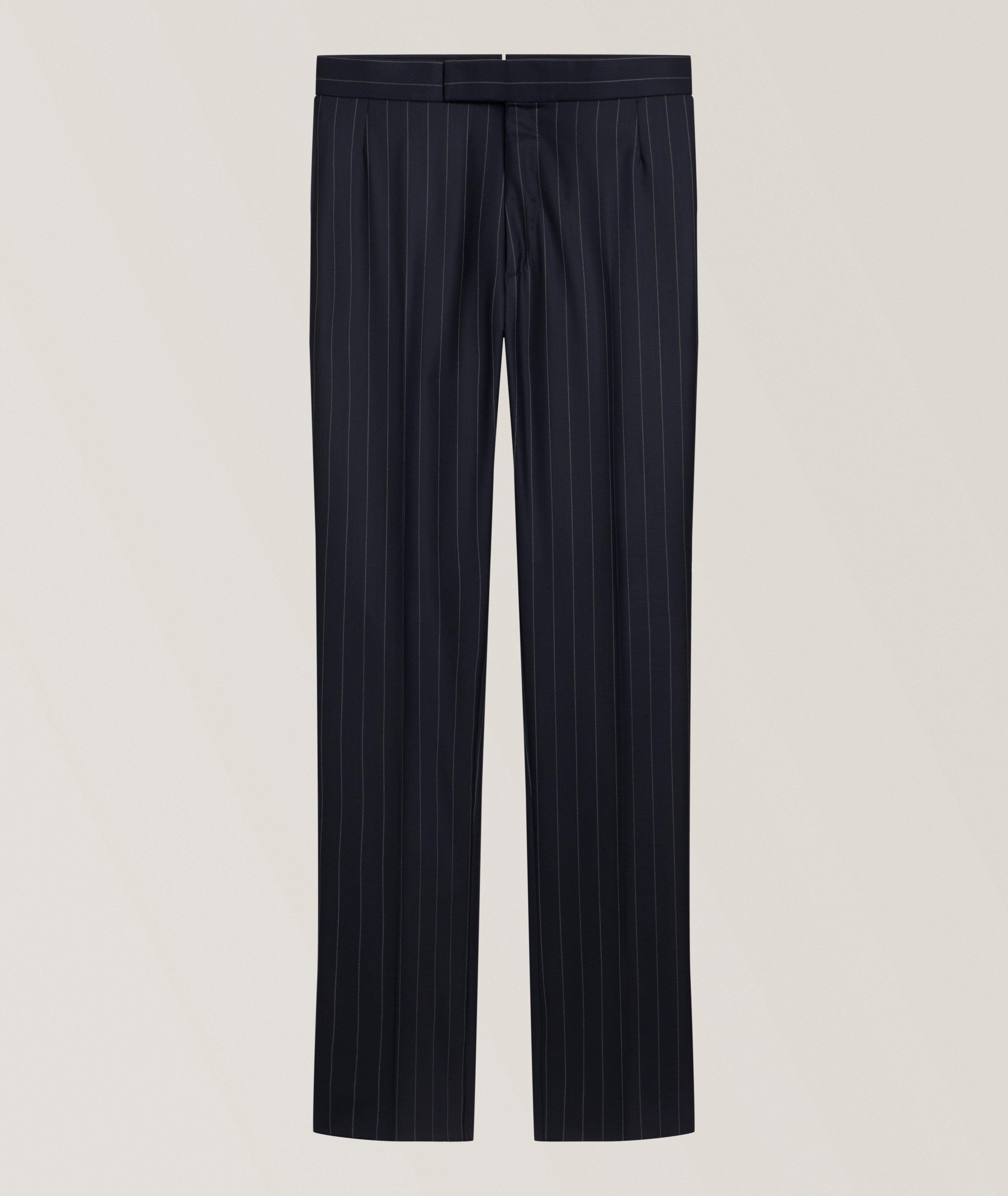 Thom Browne Flannel Chalk Stripe Wool Pants