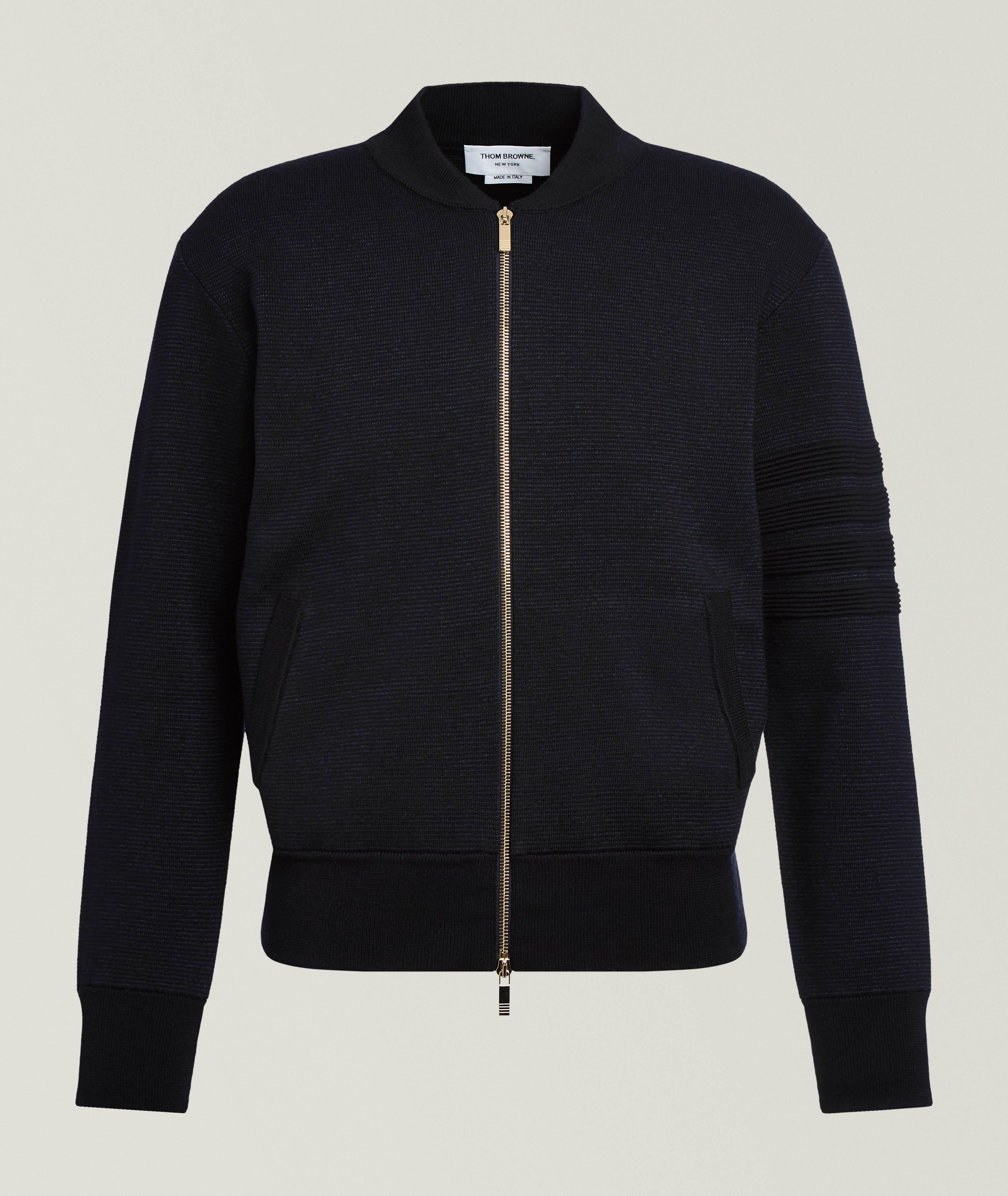 Thom Browne Cardigan bomber 4-barres point Milano Ottoman