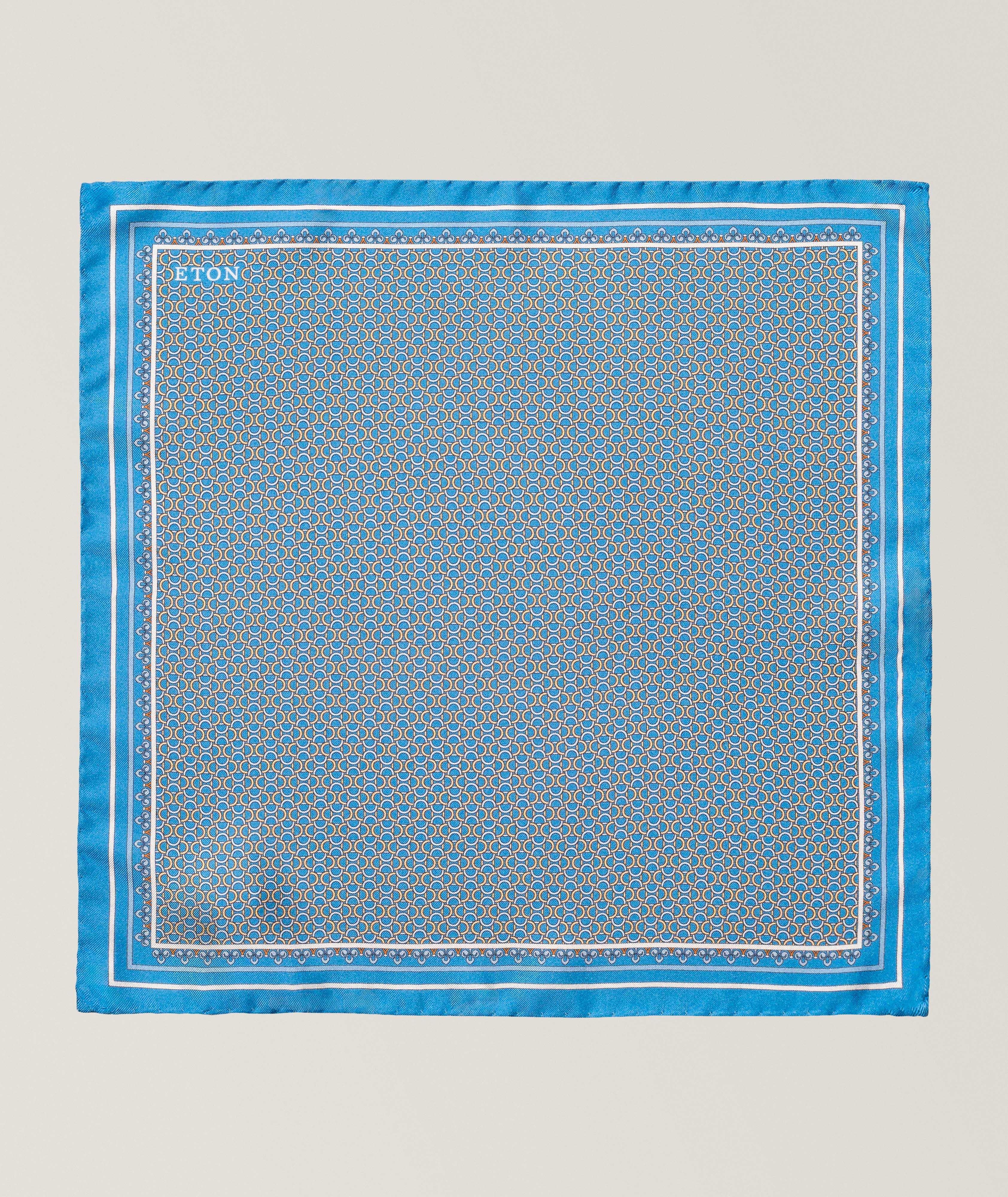 Eton Geometric Silk Pocket Square
