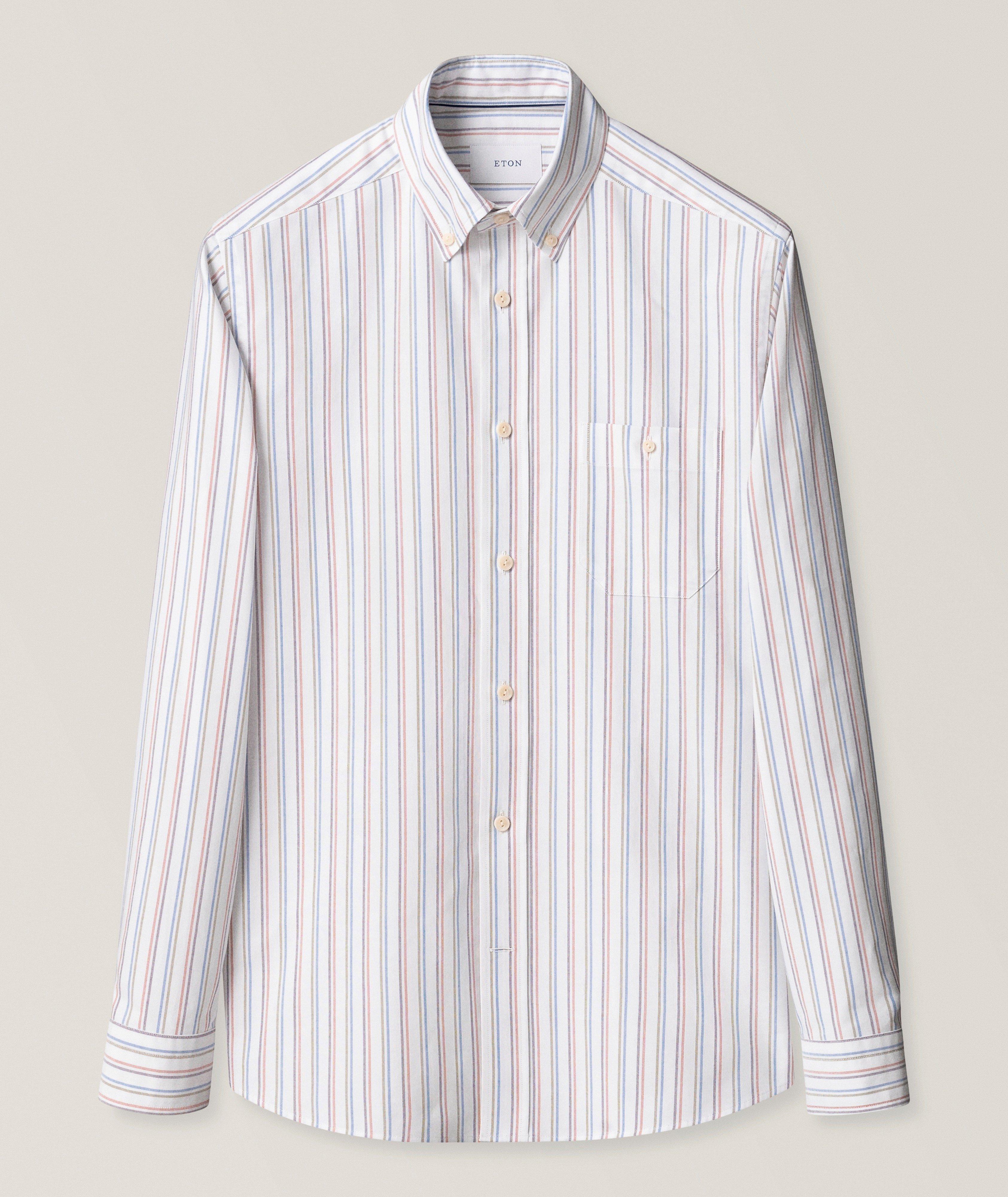 Eton Ivy-Fit Bold Striped Cotton Oxford Shirt