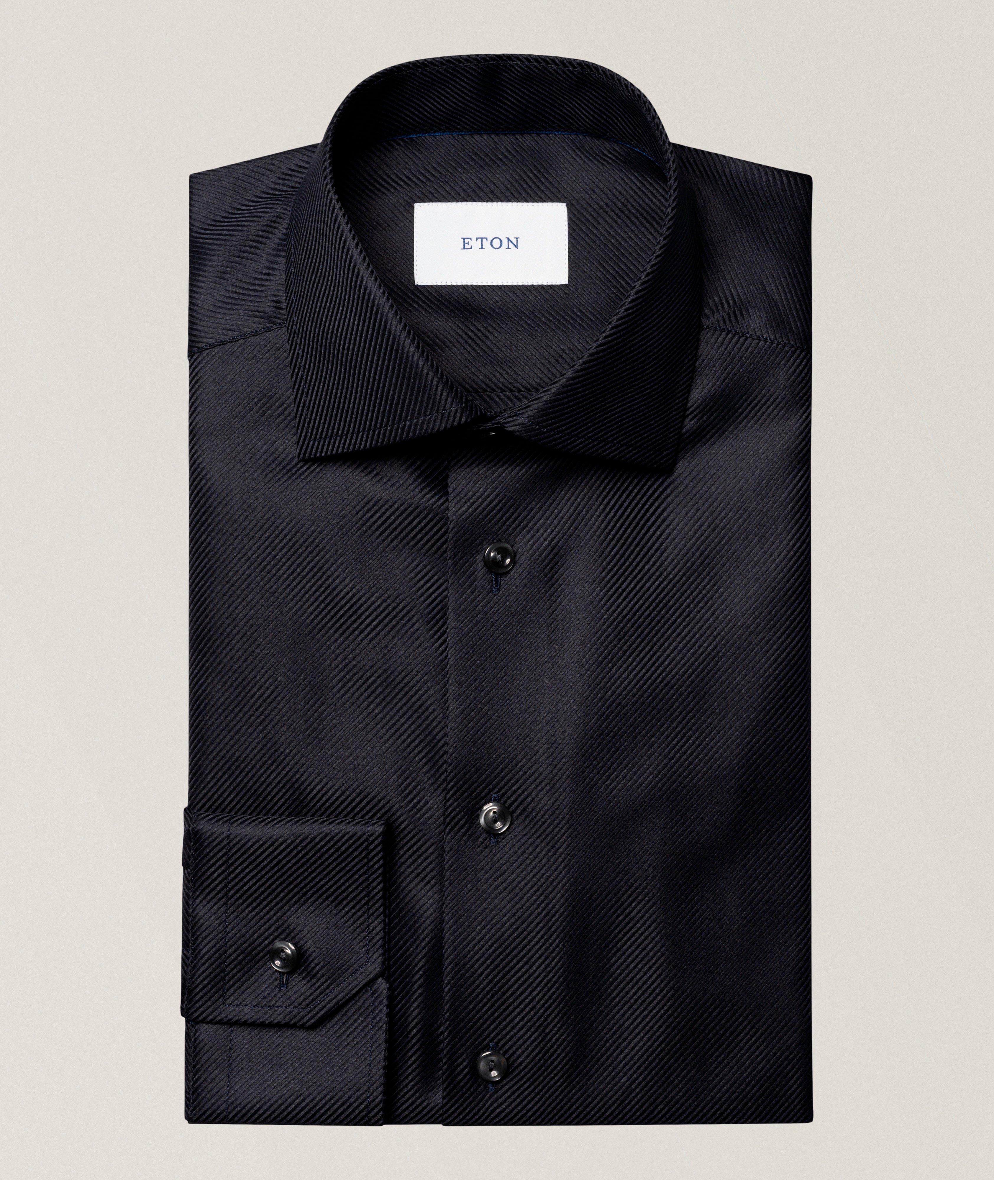 Eton Chemise sergé roi semi-unie coupe-contemporaine