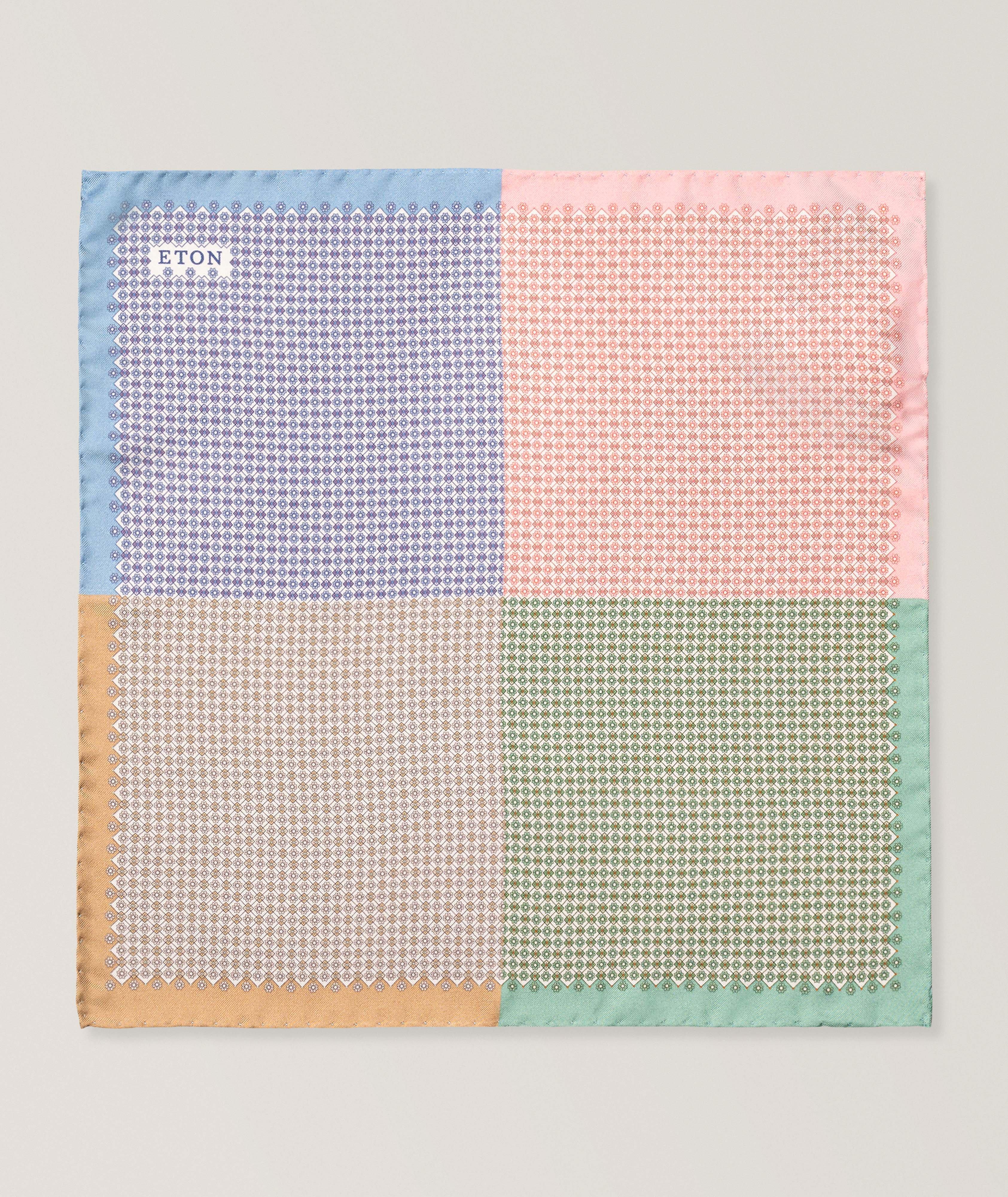 Four-Sided Medallion Silk Pocket Square image 0