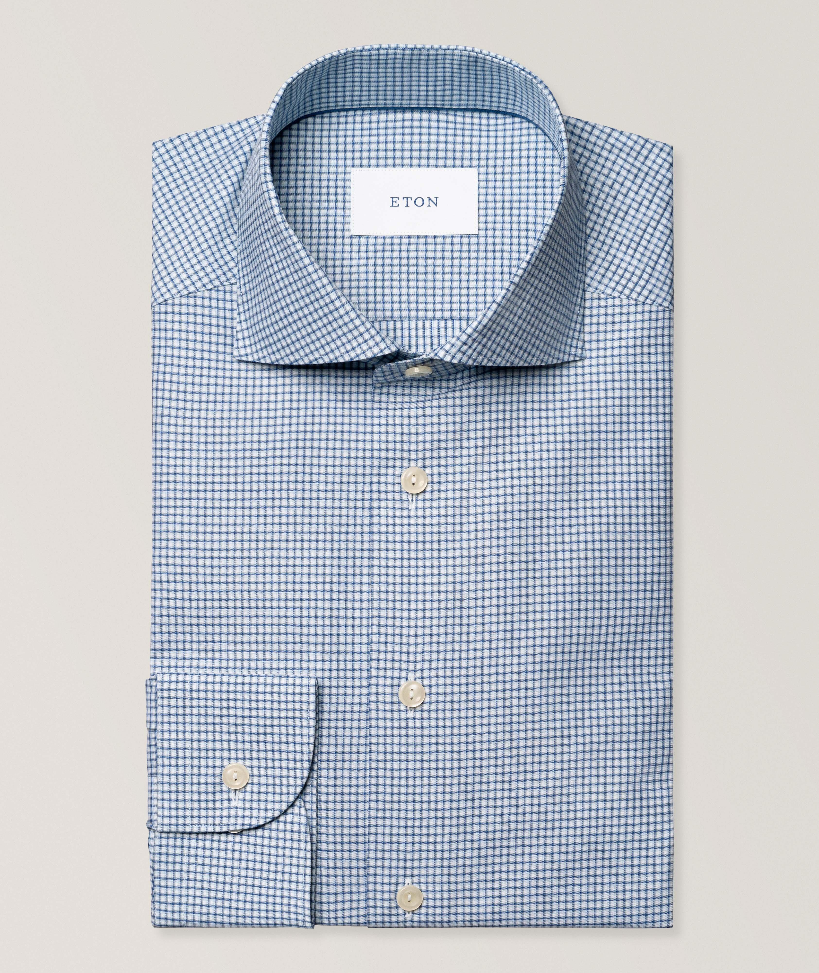 Eton  Slim-Fit Check Twill Dress Shirt