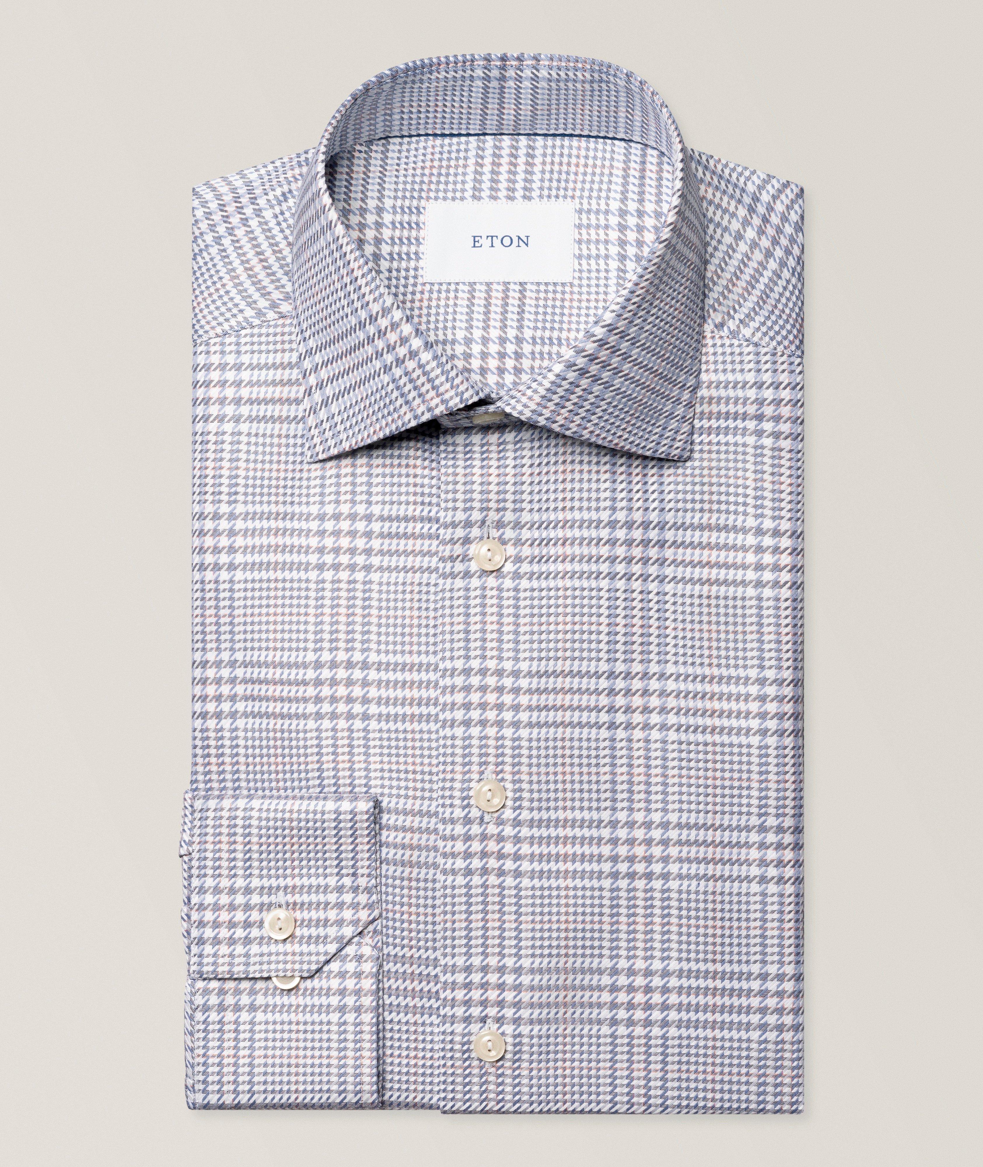 Eton Slim-Fit Bold Check King Twill Dress Shirt