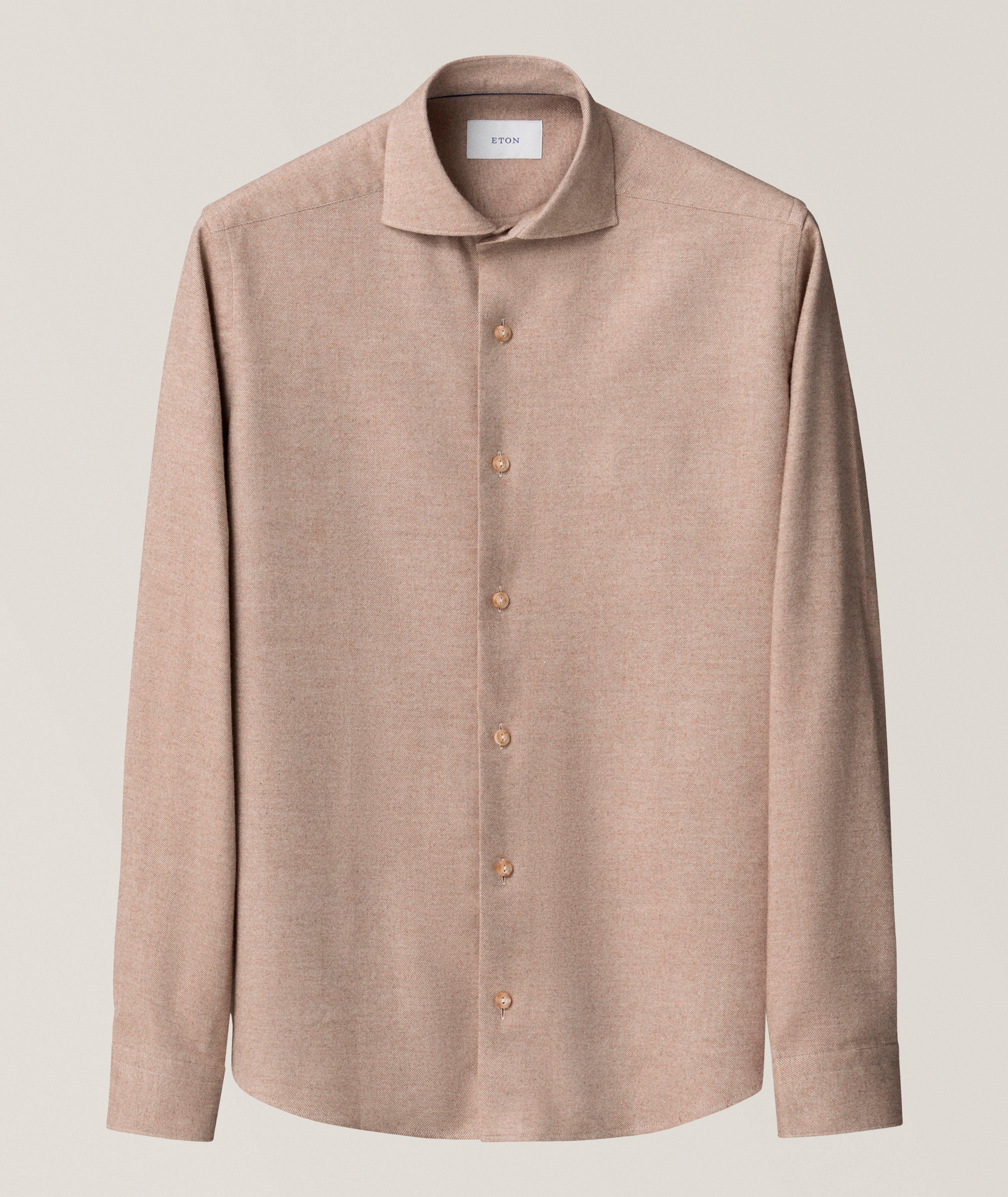 Eton ETON NEUTRALS SOLID FLANNEL SHIRT