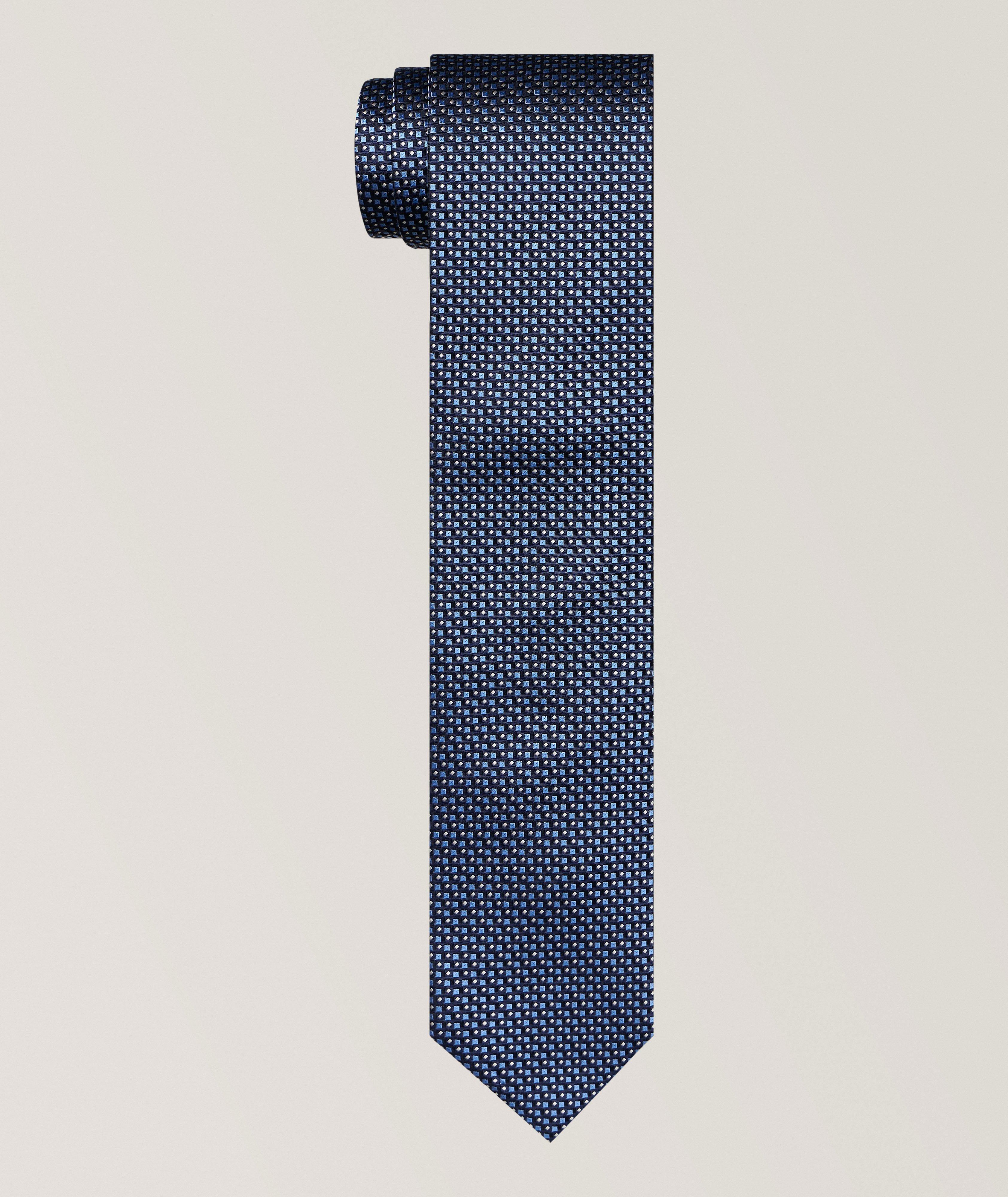 Eton Geometric Woven Silk Tie