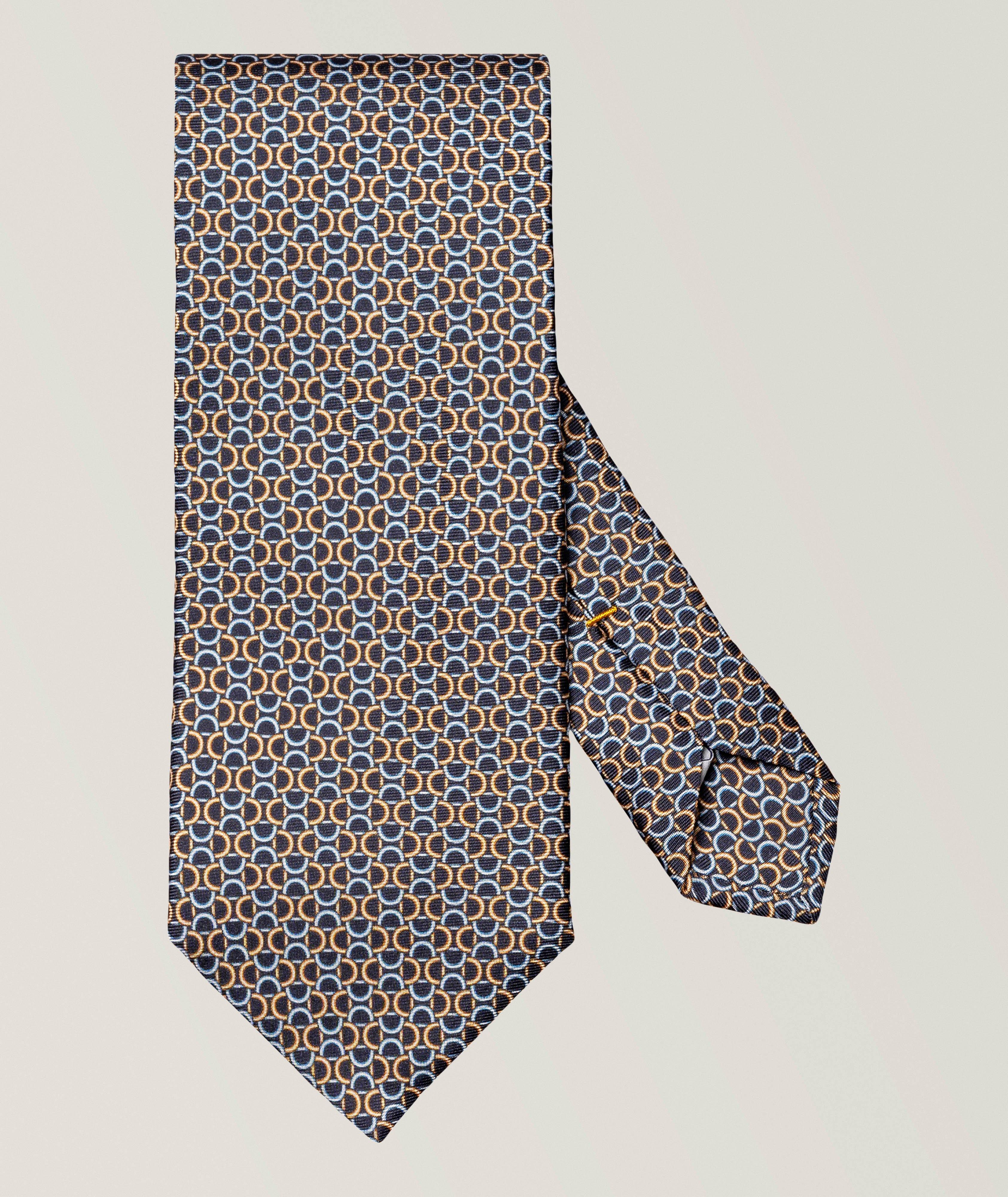 Eton Geometric-Print Silk Tie
