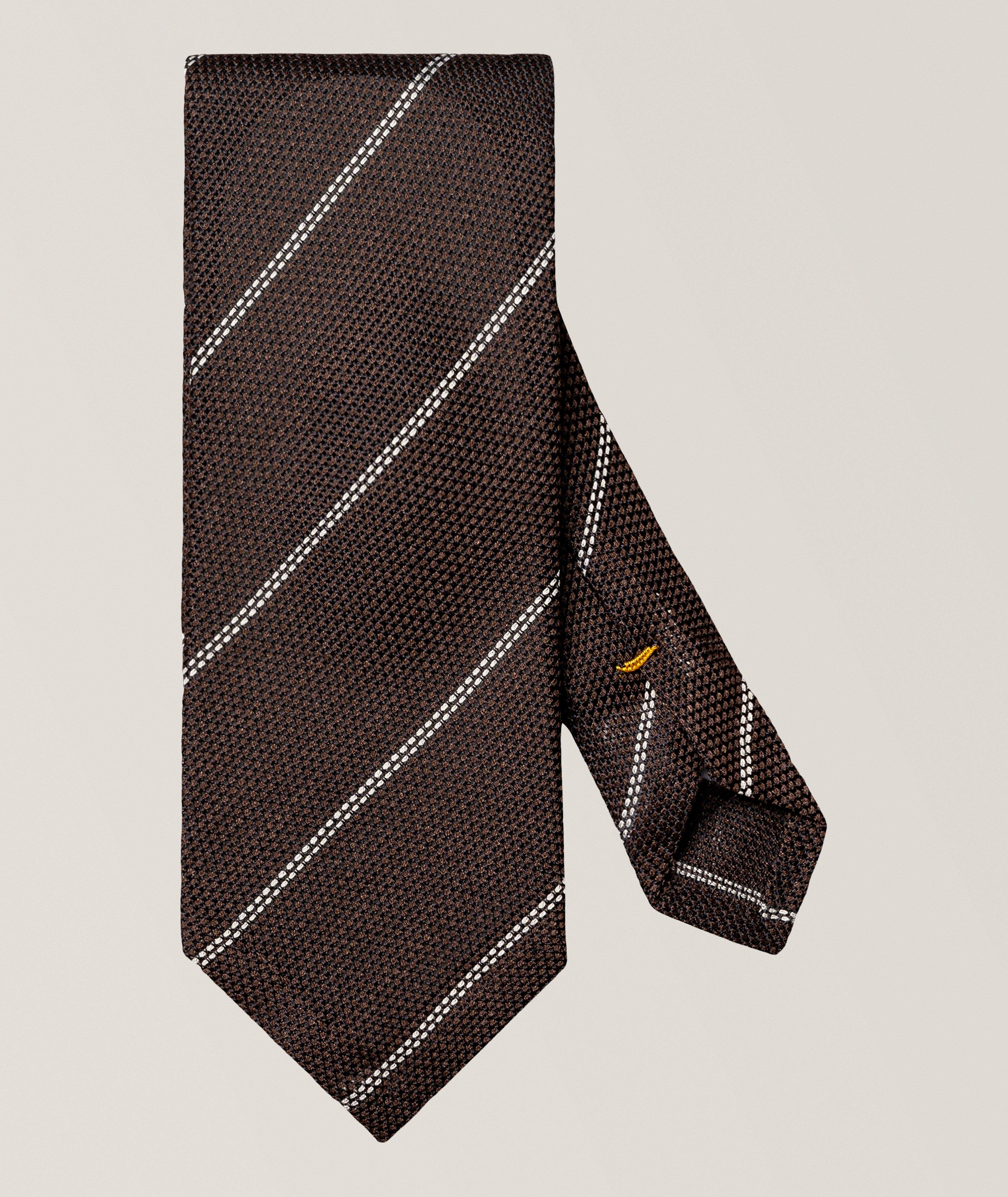 Eton Striped Woven Silk Tie