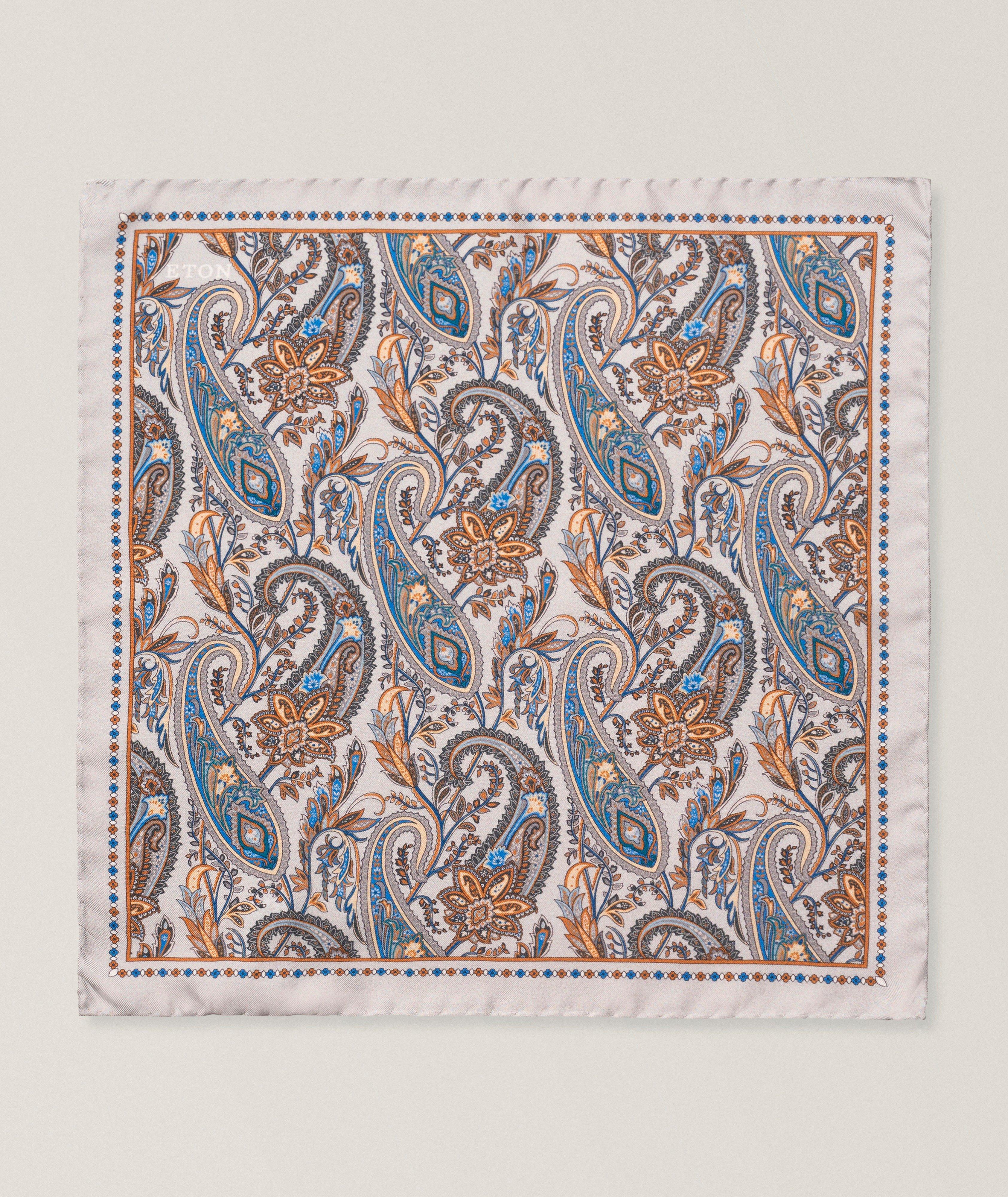 Eton Paisley Silk Pocket Square