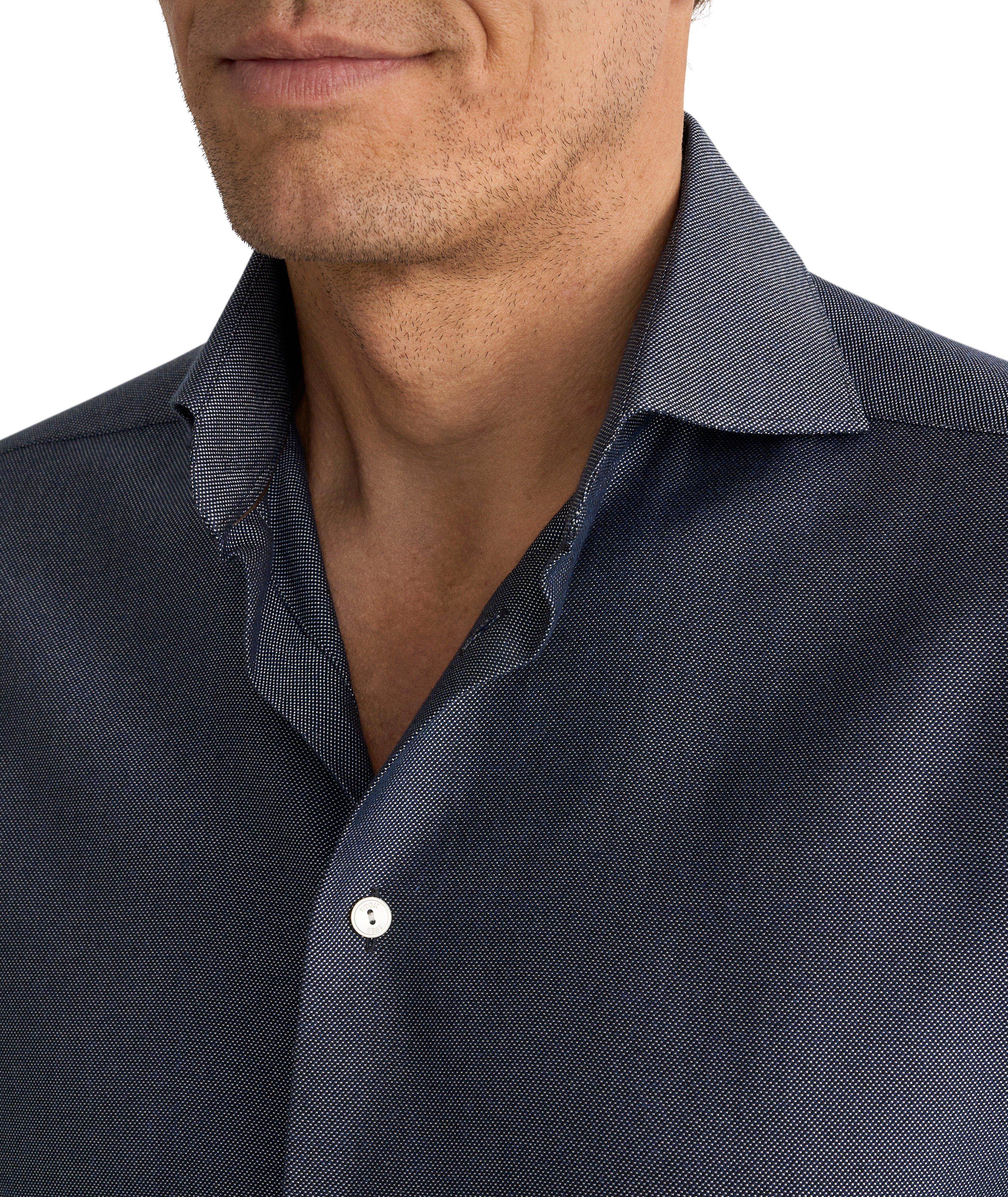 Slim-Fit Cotton Silk Cashmere Dress Shirt image 4