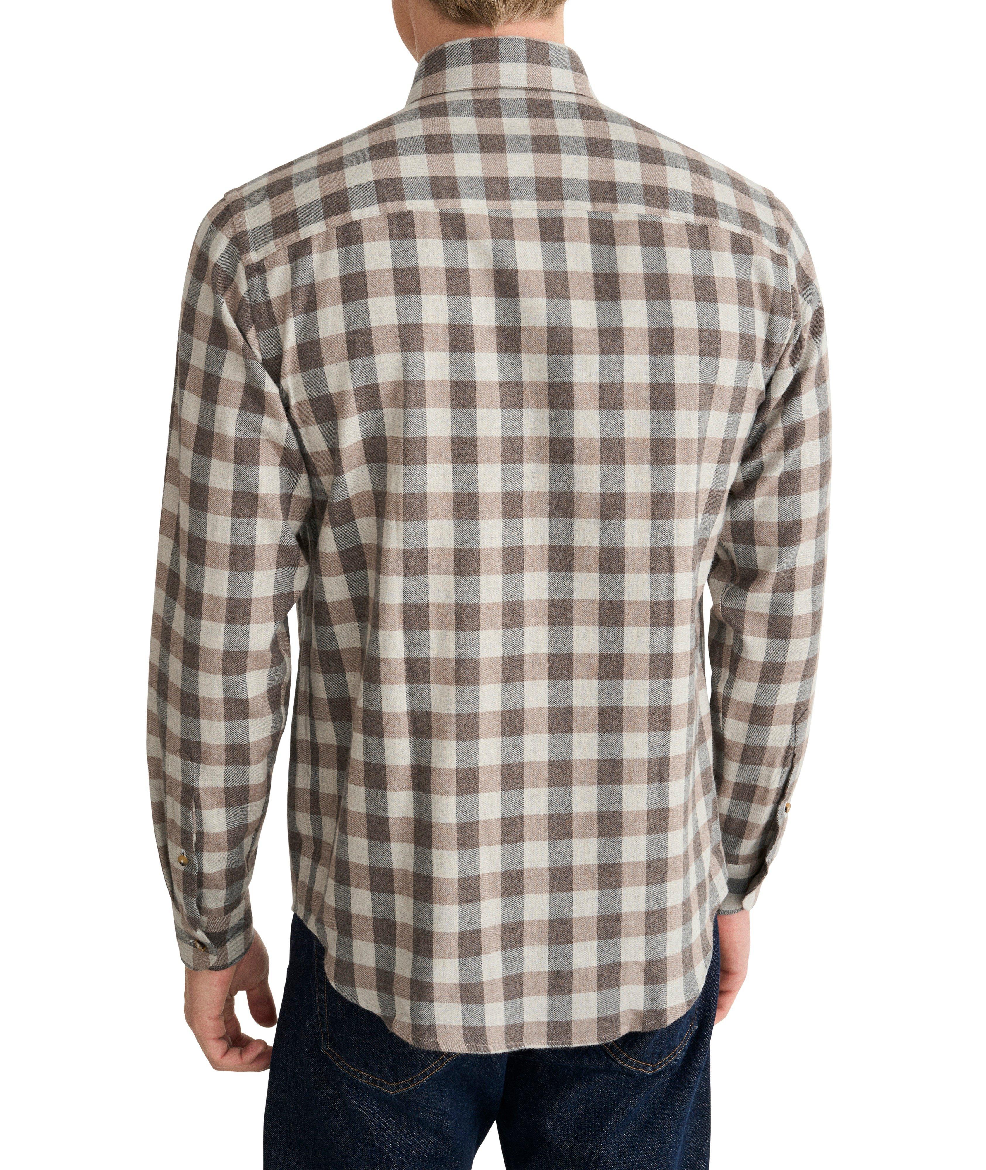 Casual-Fit Block Check Flannel Shirt image 3