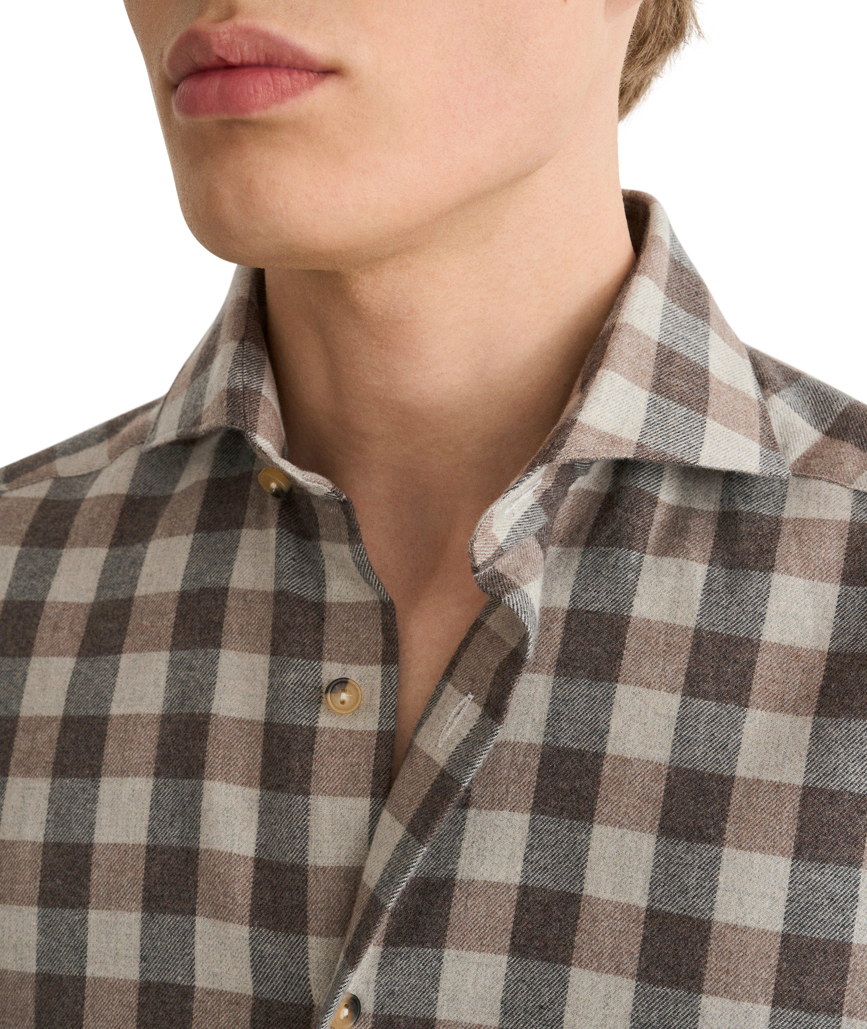 Casual-Fit Block Check Flannel Shirt image 4