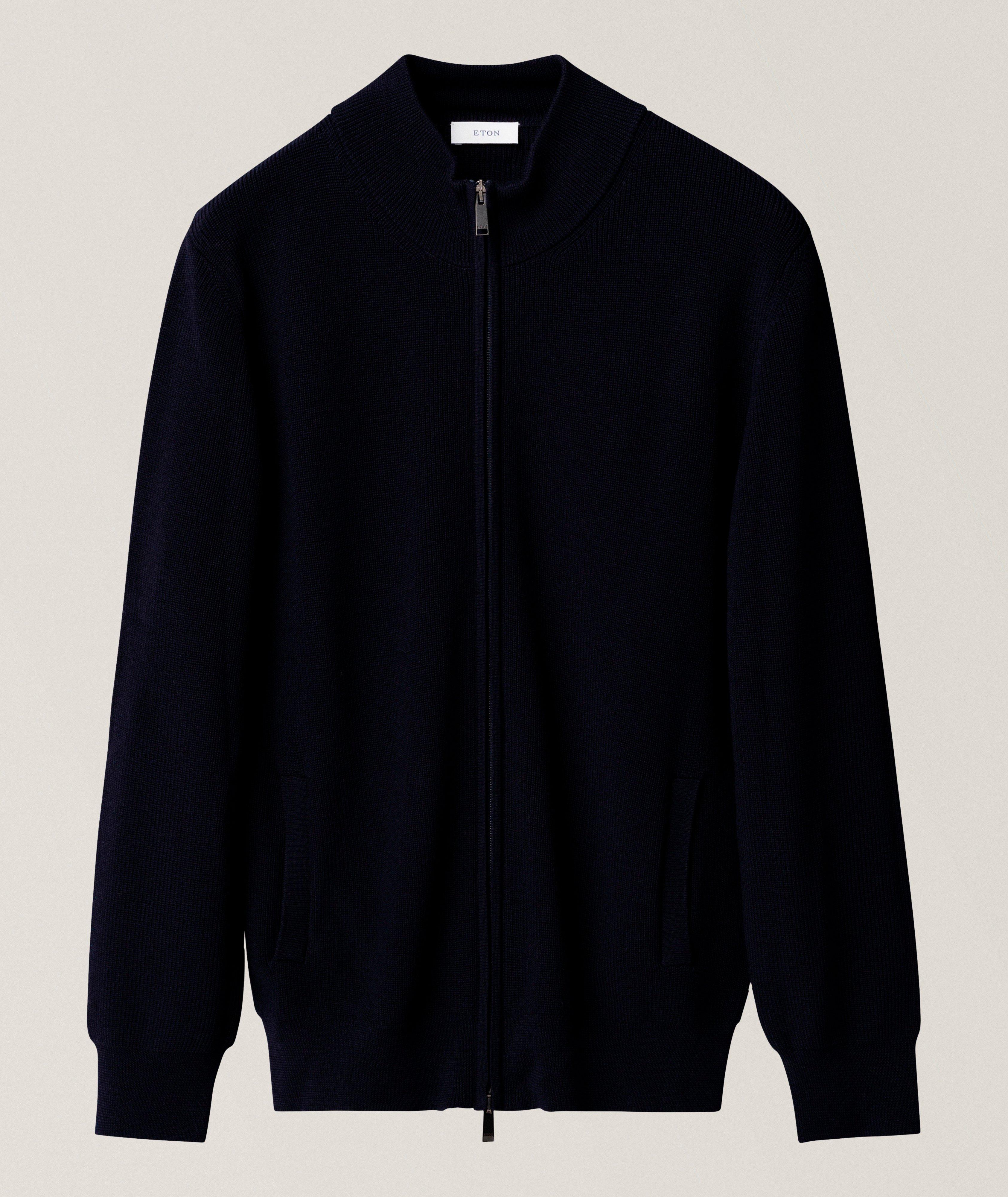 Eton Merino Wool Full-Zip Cardigan