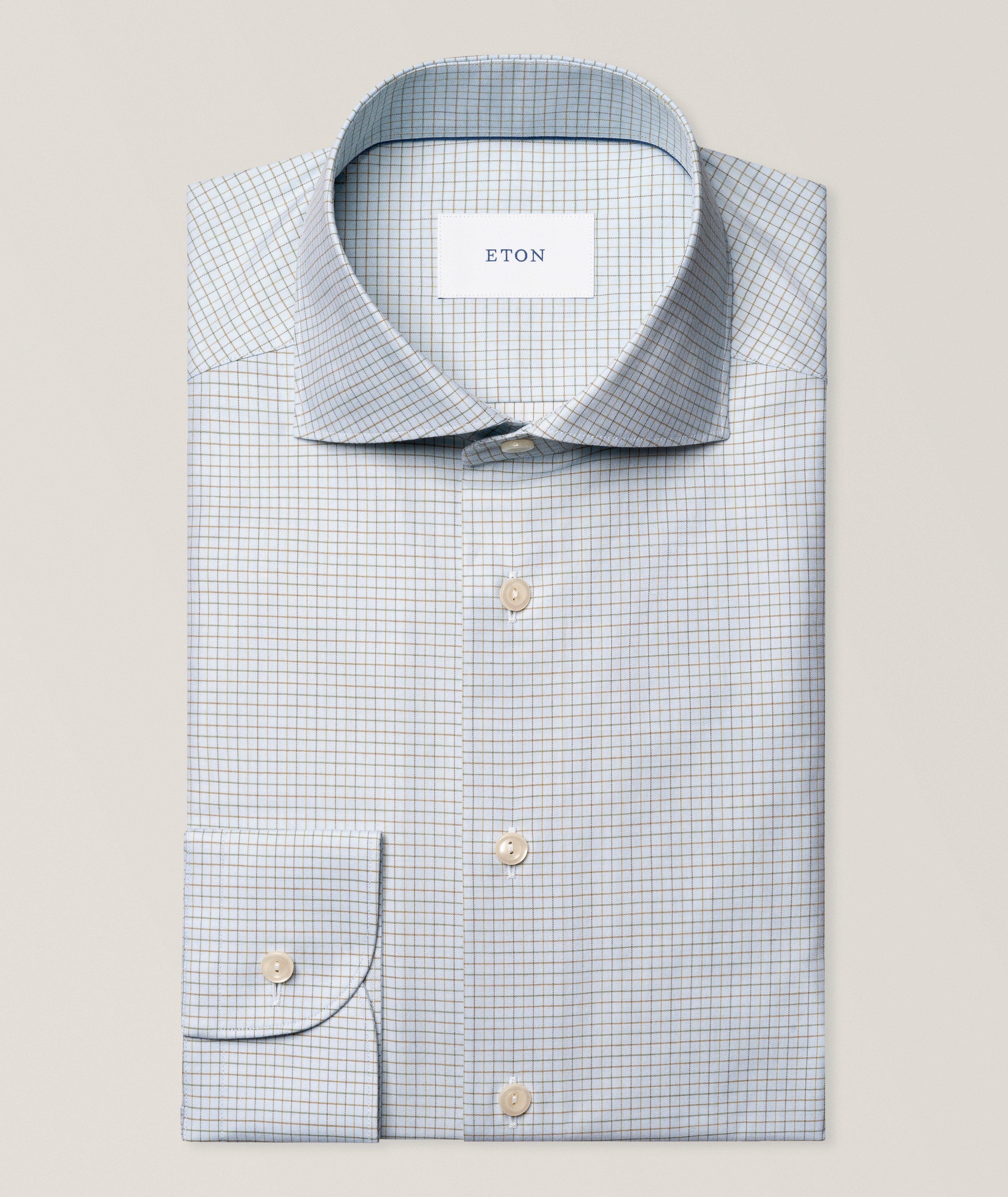 Eton Slim-Fit Check Twill Dress Shirt