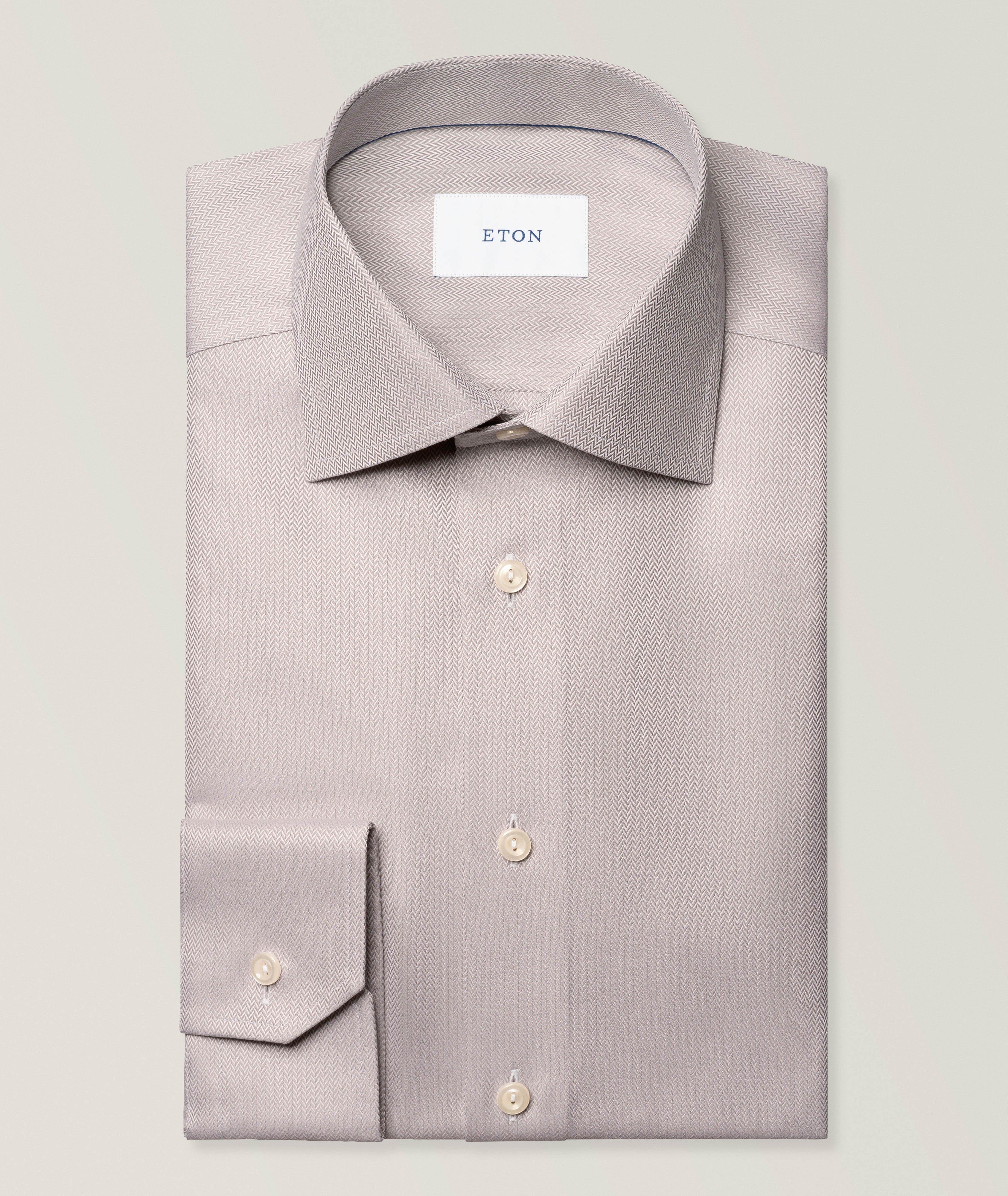 Eton Slim-Fit Herringbone Signature Twill Dress Shirt