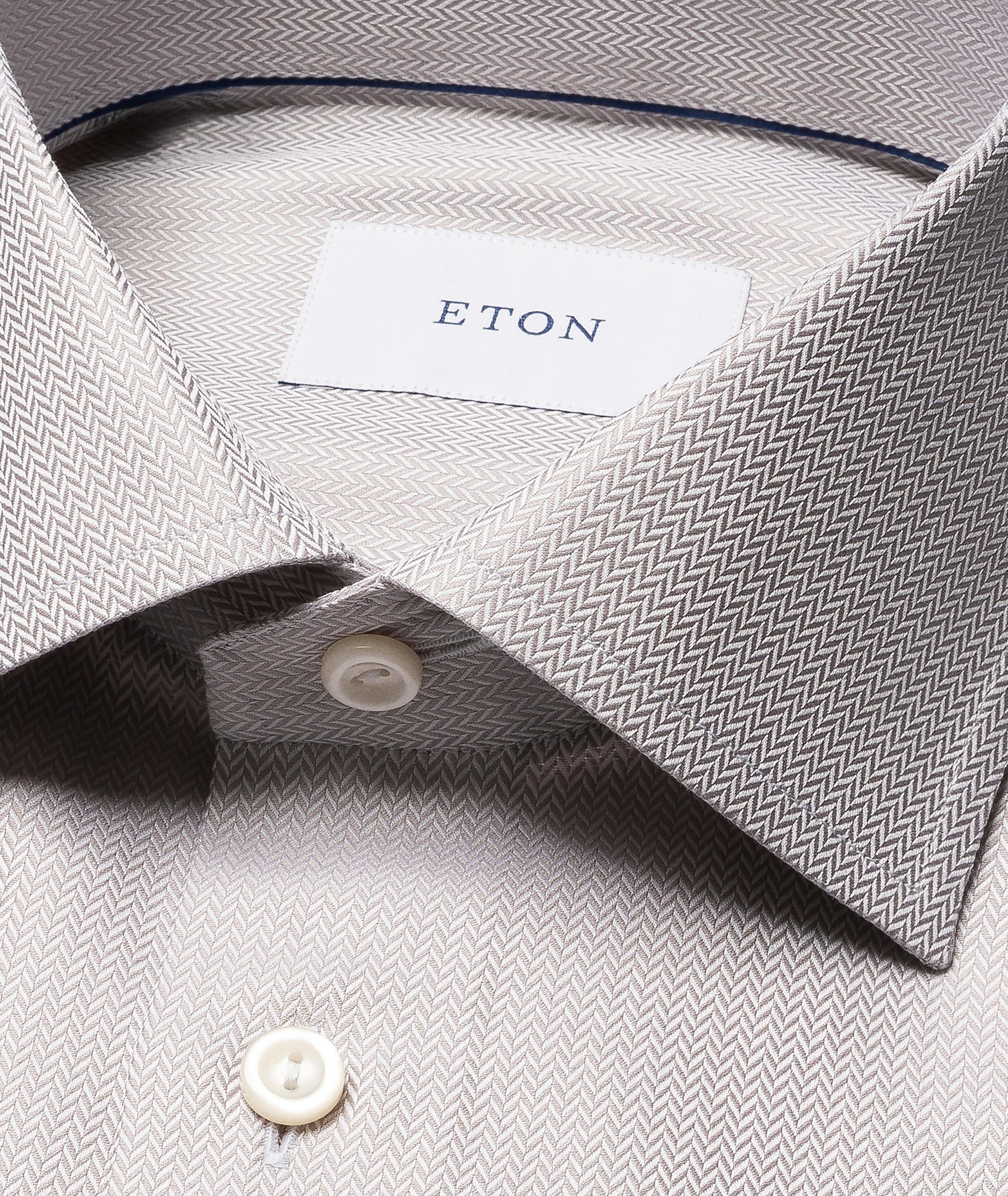 Chemise habillée sergé emblématique chevrons coupe-ajustée image 1