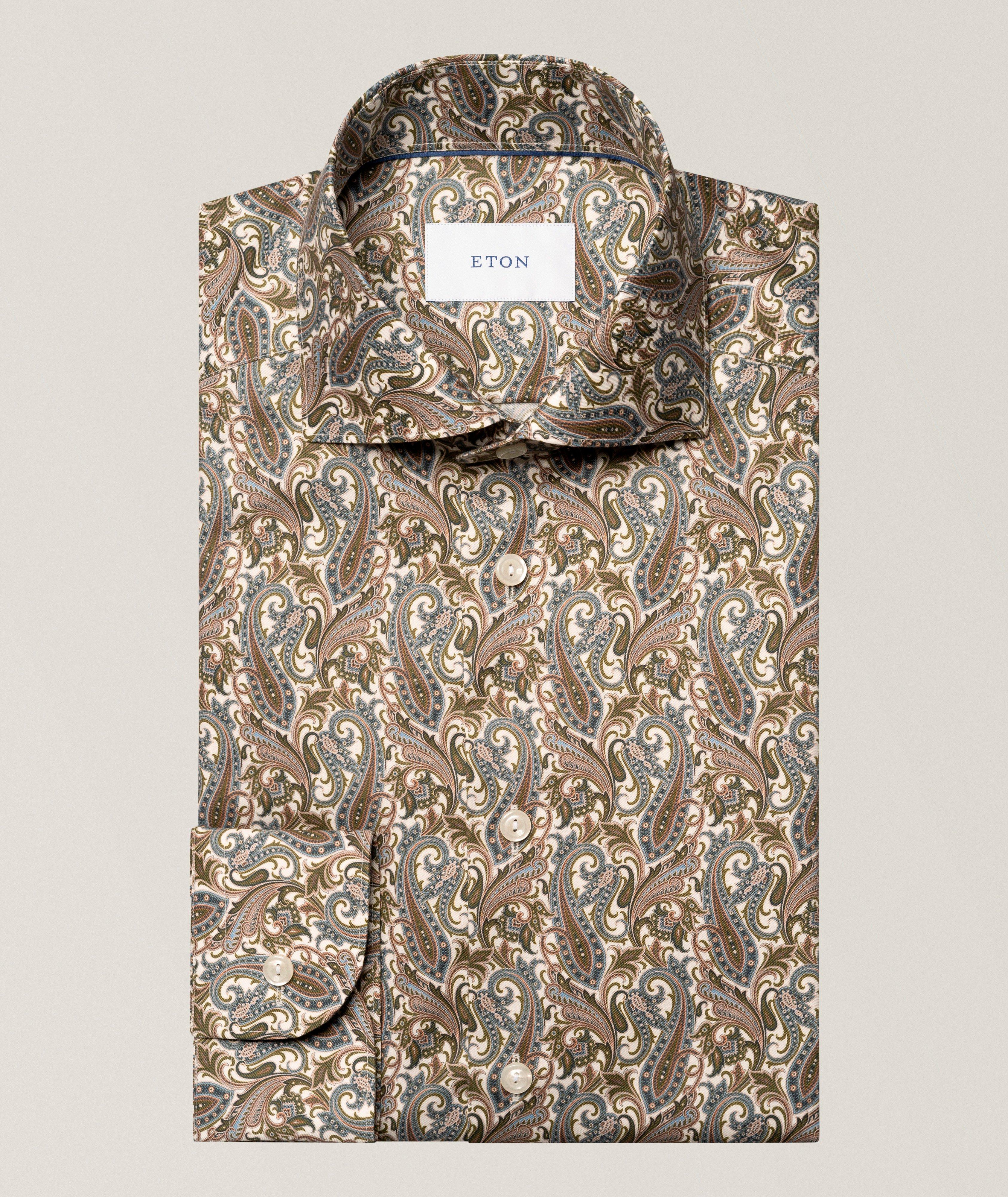 Eton Contemporary-Fit Paisley Twill Dress Shirt