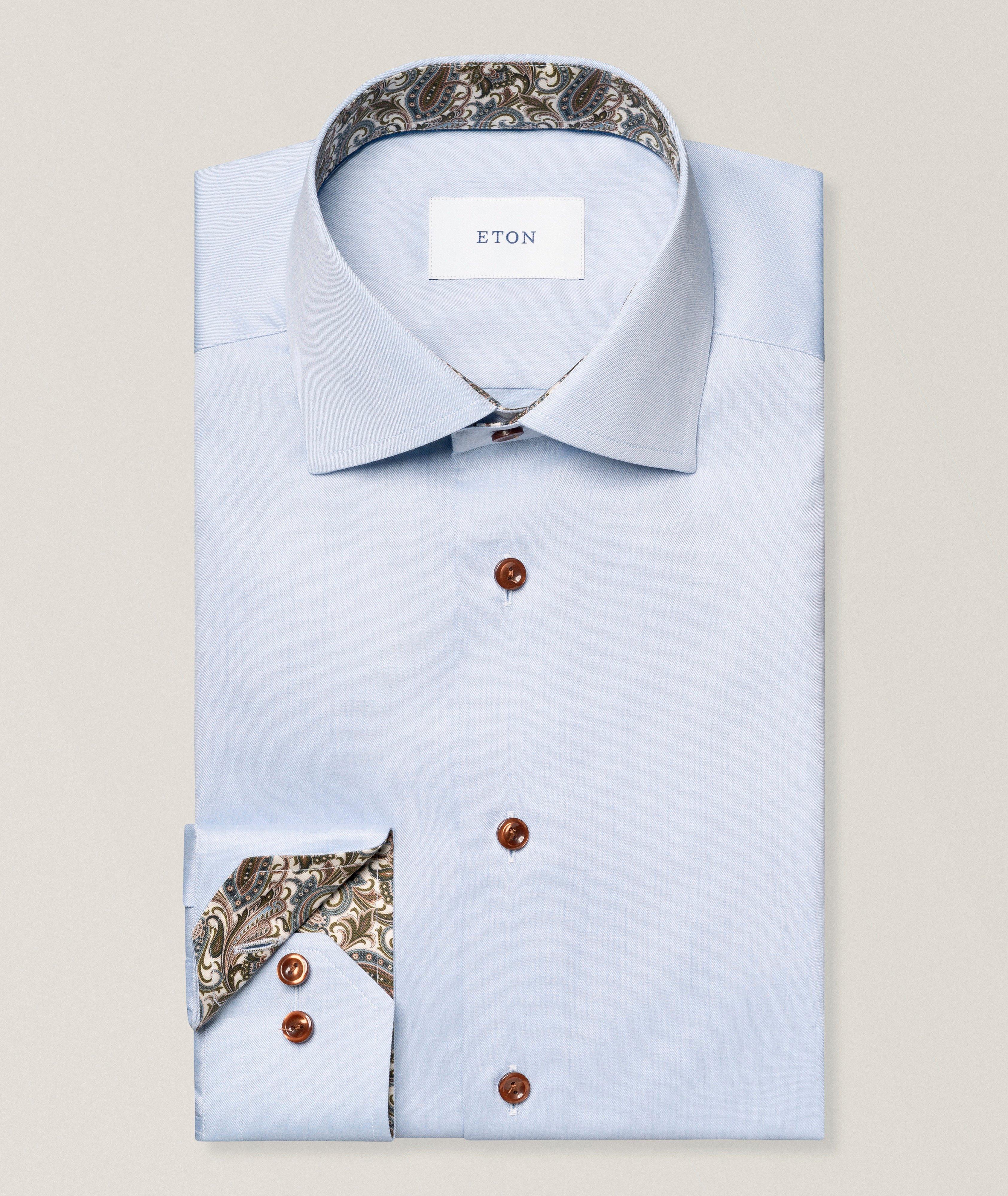 Eton Slim-Fit Paisley-Effect Twill Dress Shirt