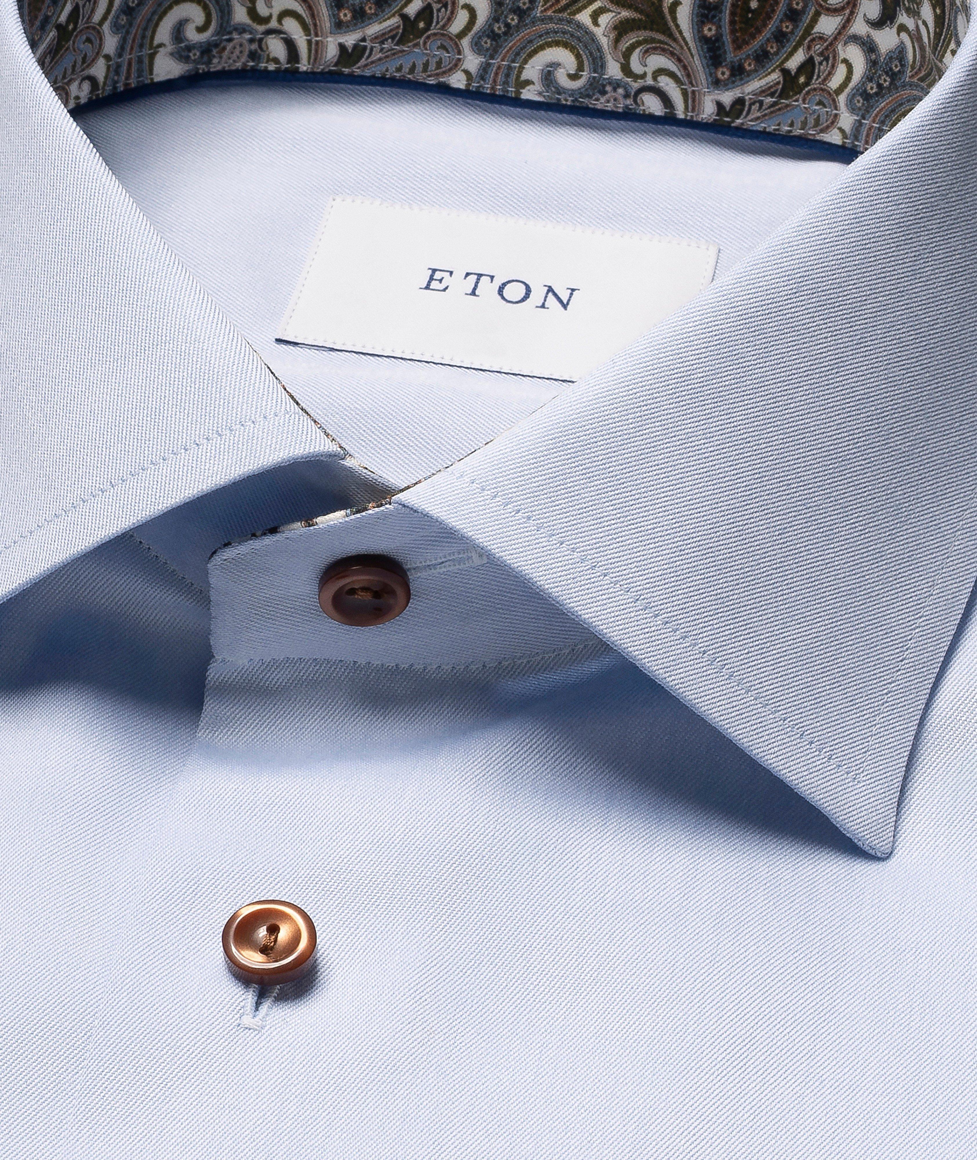 Slim-Fit Paisley-Effect Twill Dress Shirt image 1