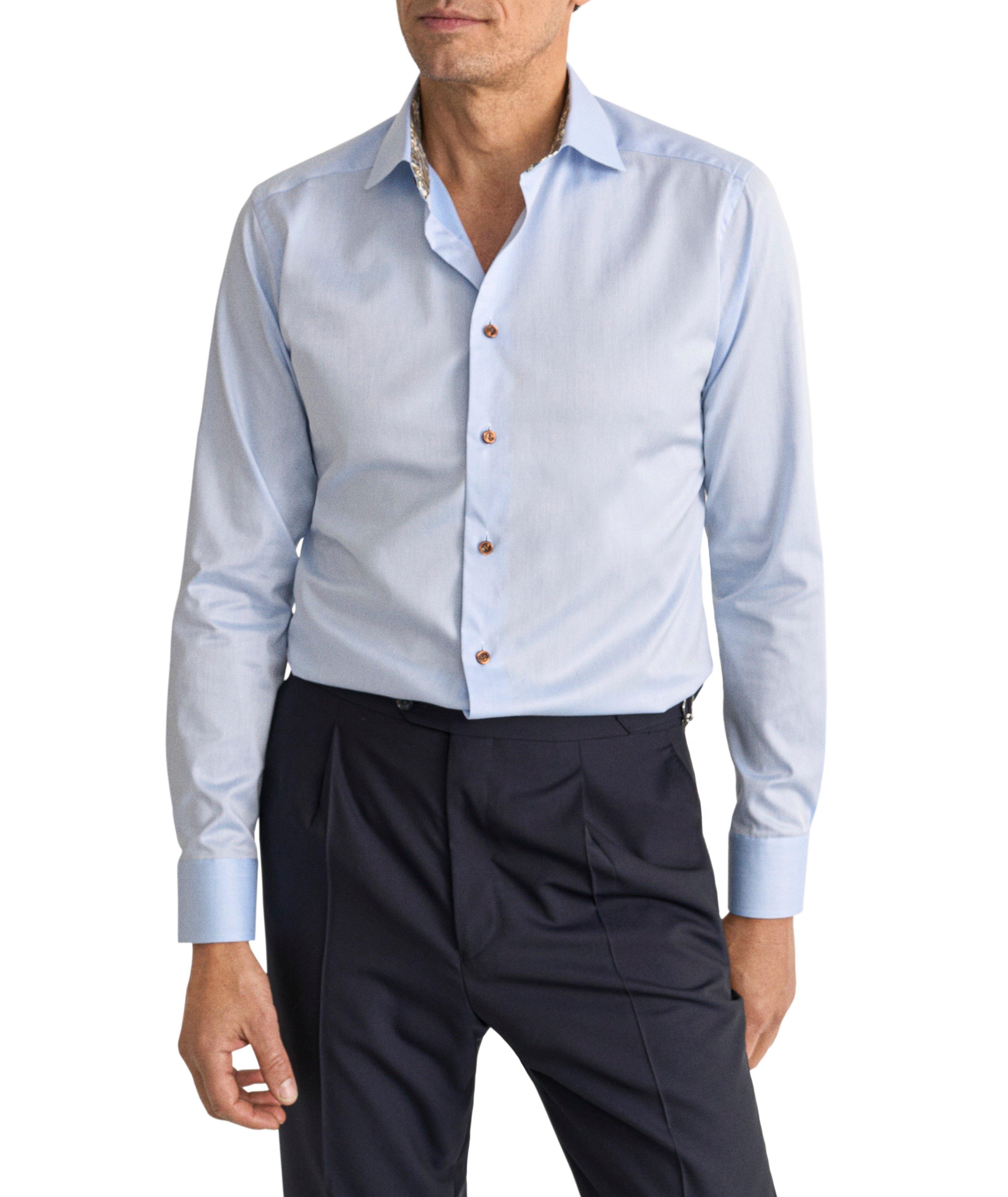 Slim-Fit Paisley-Effect Twill Dress Shirt image 2