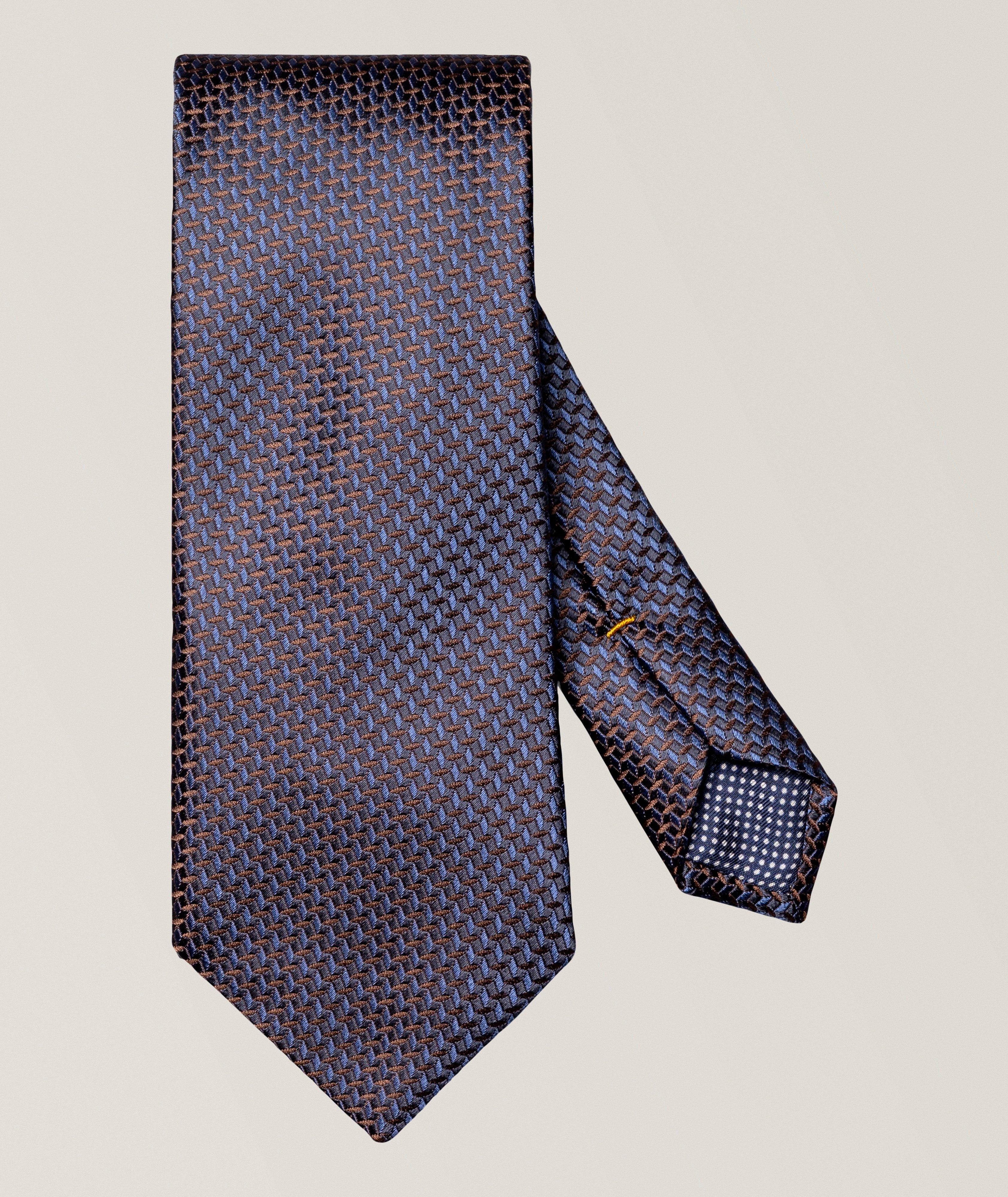 Eton Micro-Geometric Woven Silk Tie