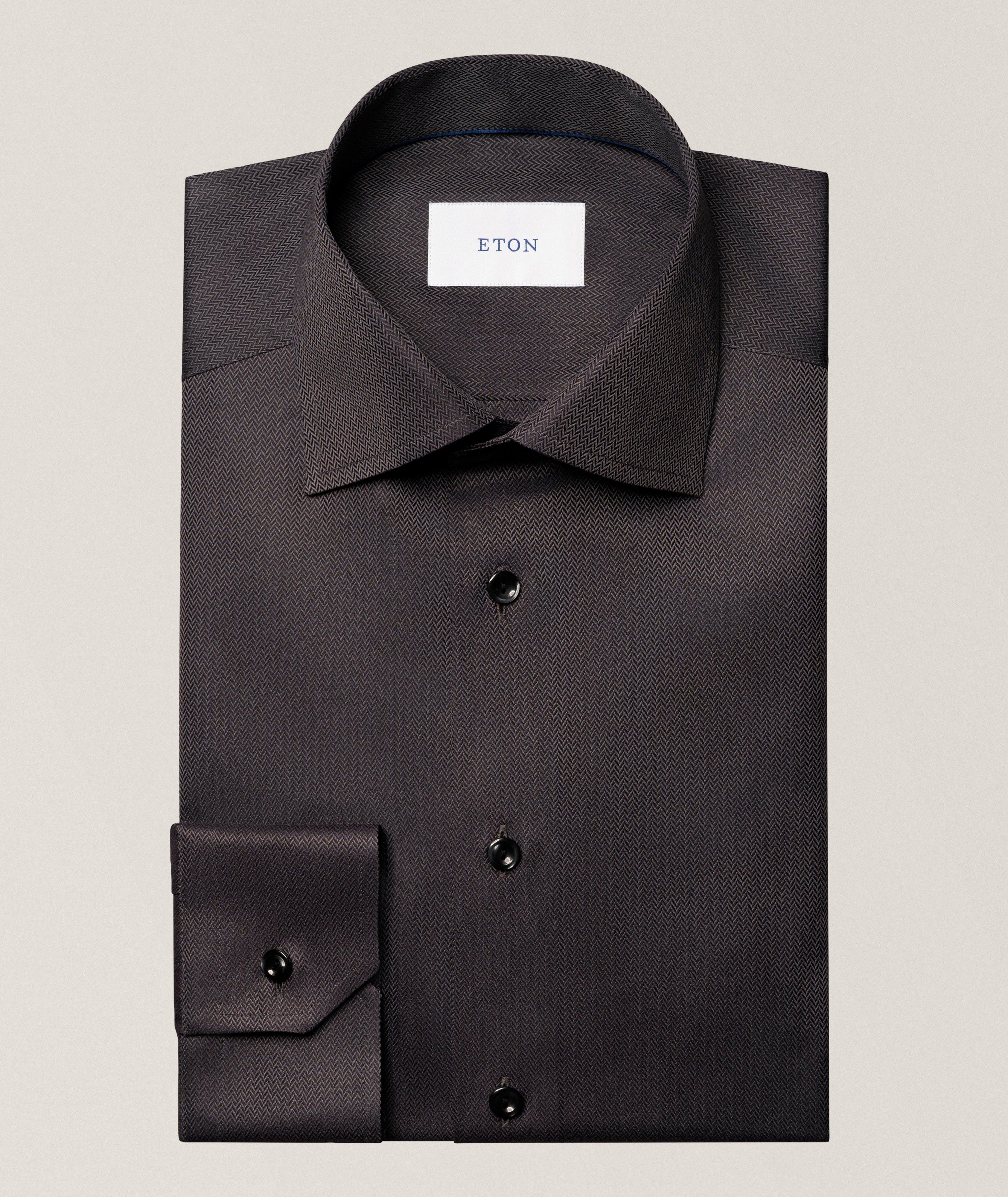Eton Chemise habillée sergé emblématique chevrons coupe-ajustée