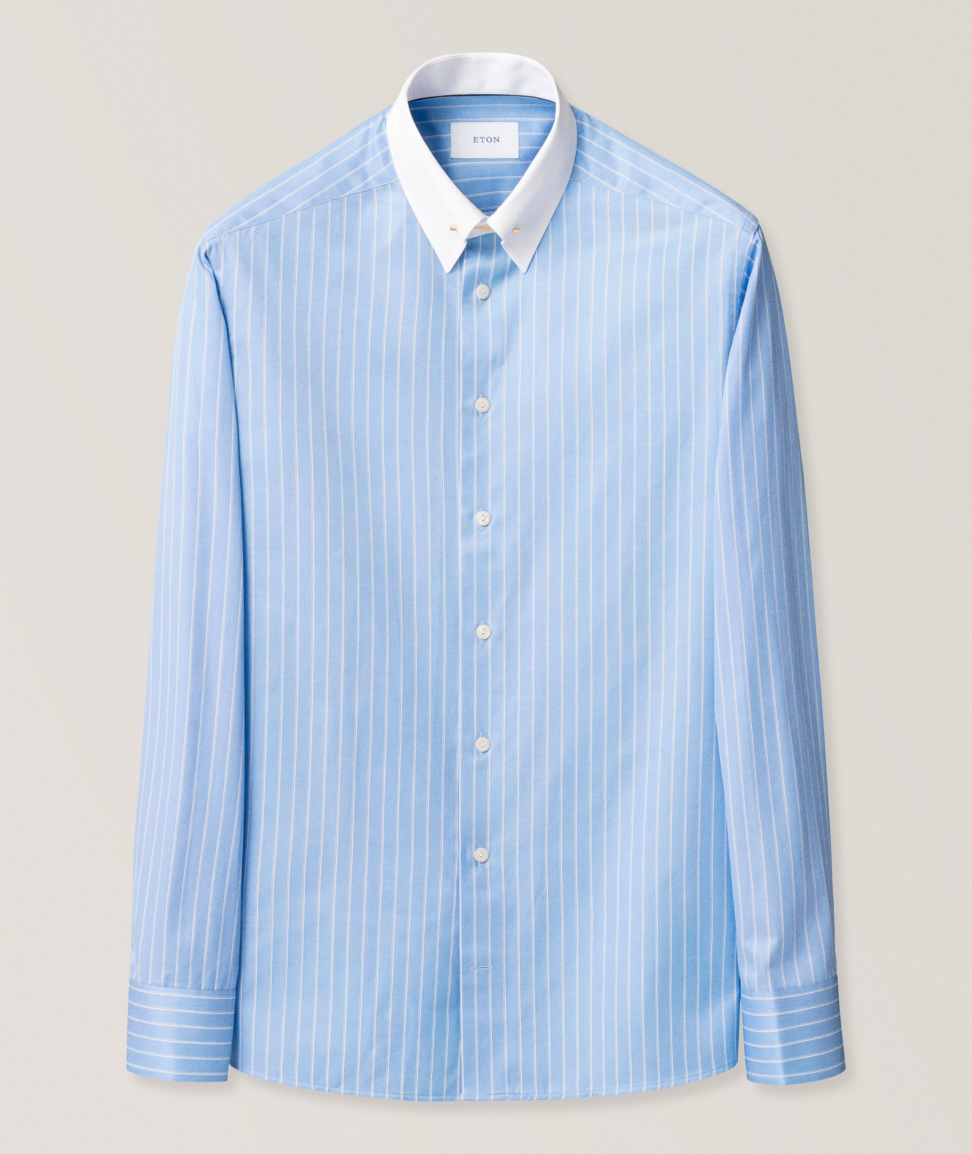 Chemise sergé emblématique rayée coupe-ajustée image 2