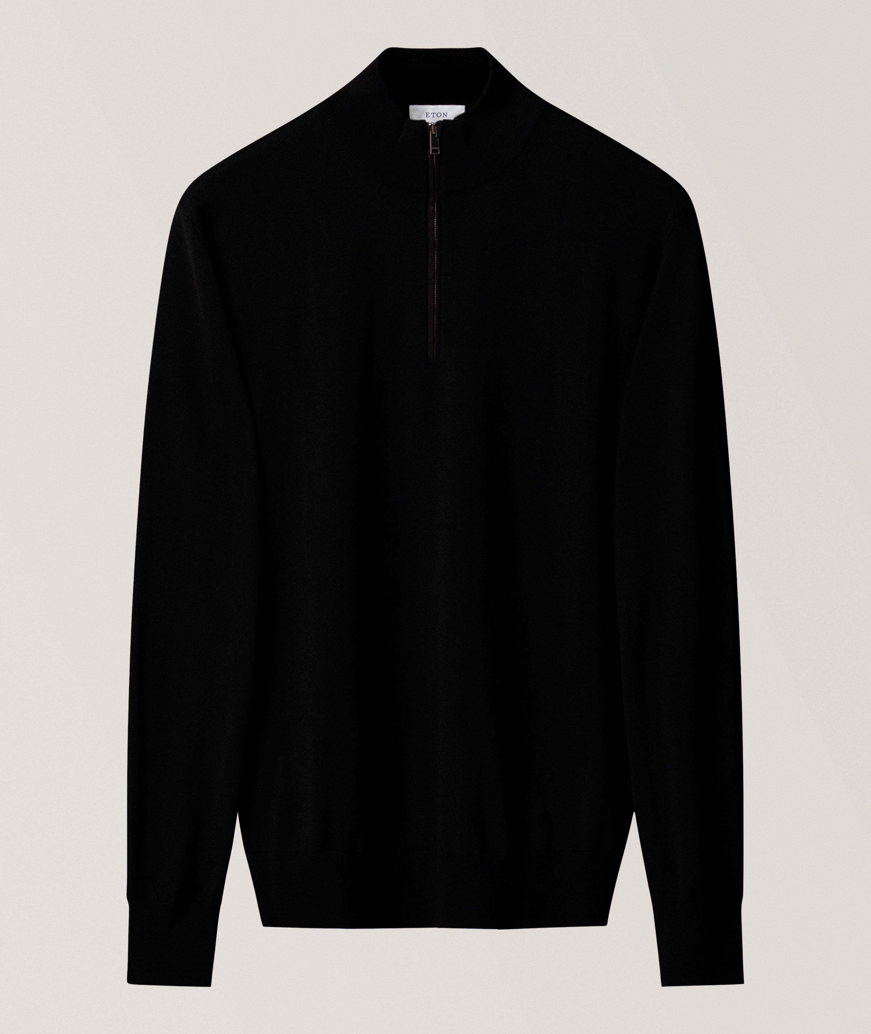 Eton Pull quart-zippée laine mérinos