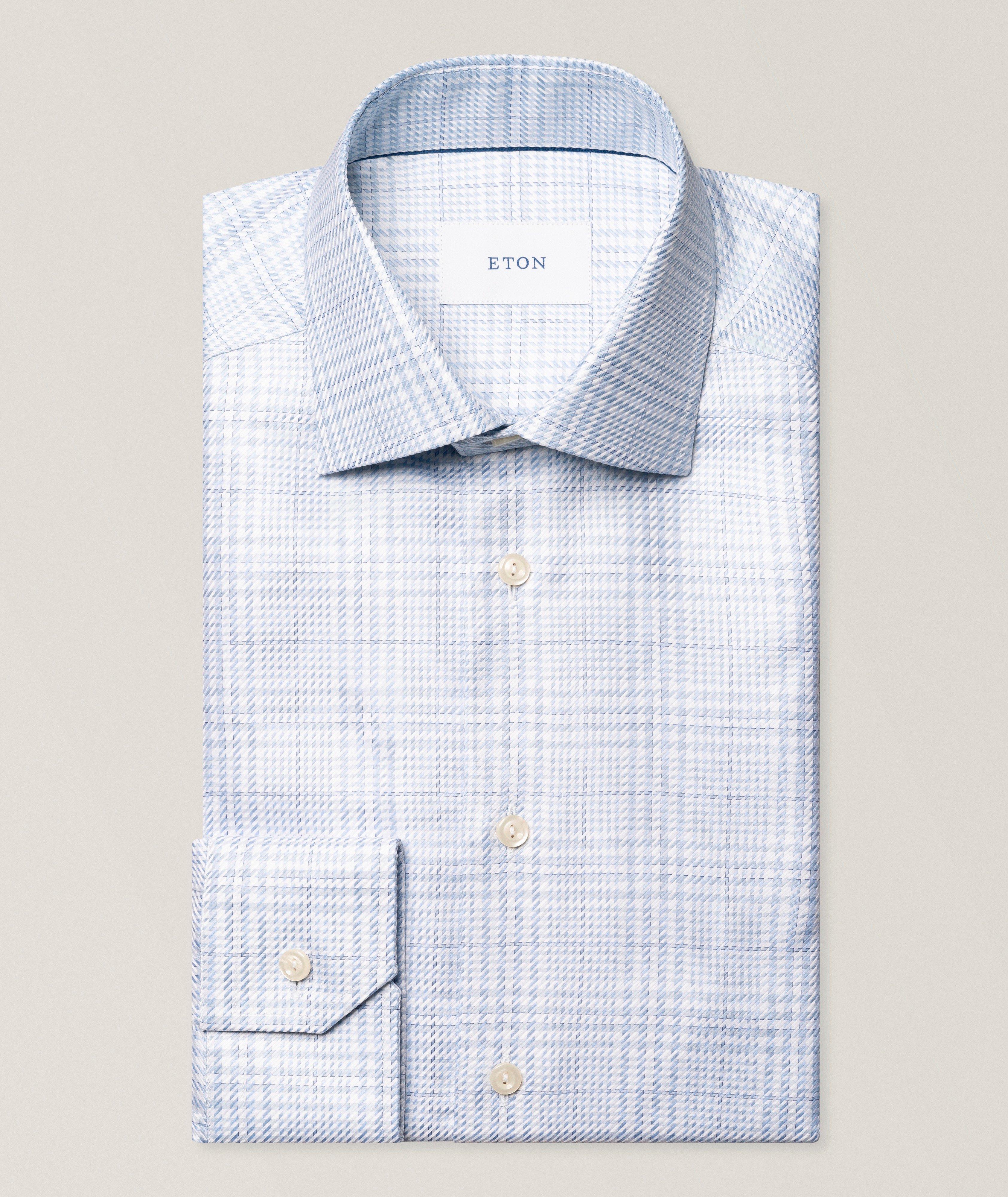 Eton Chemise sergé roi quadrillé gros coupe-contemporaine