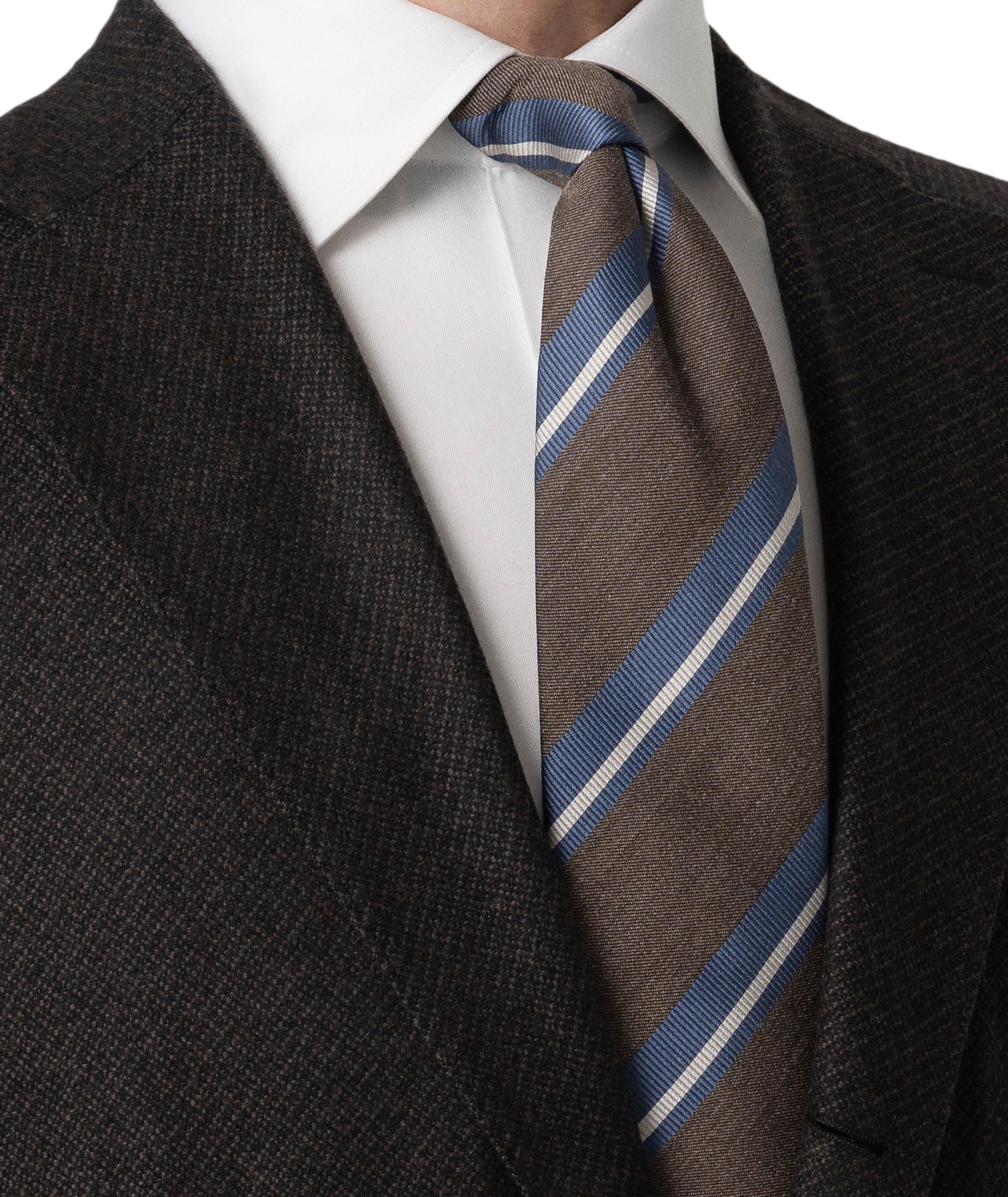 Striped Woven Shantung Silk Tie image 3
