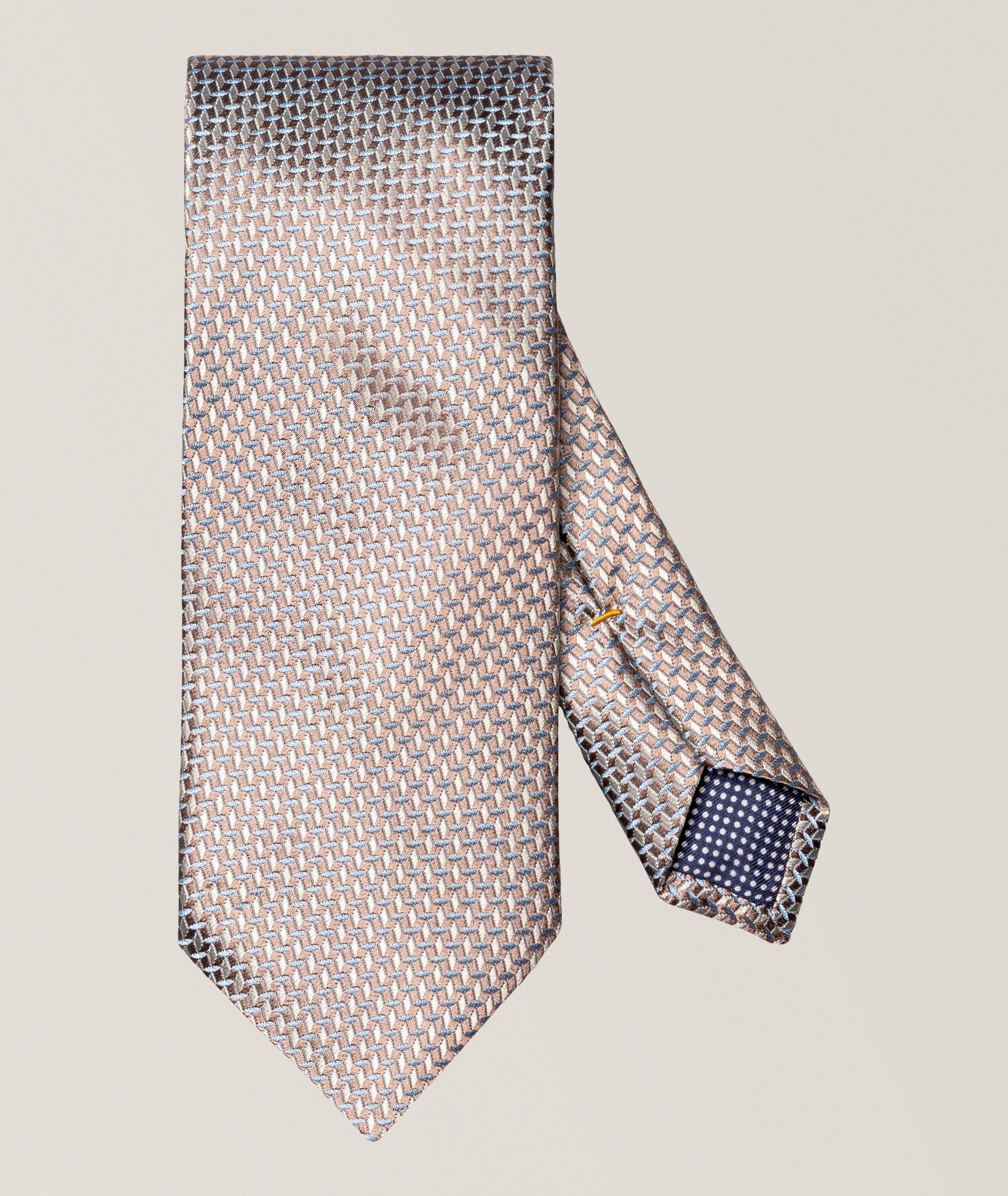 Eton Micro-Geometric Woven Silk Tie