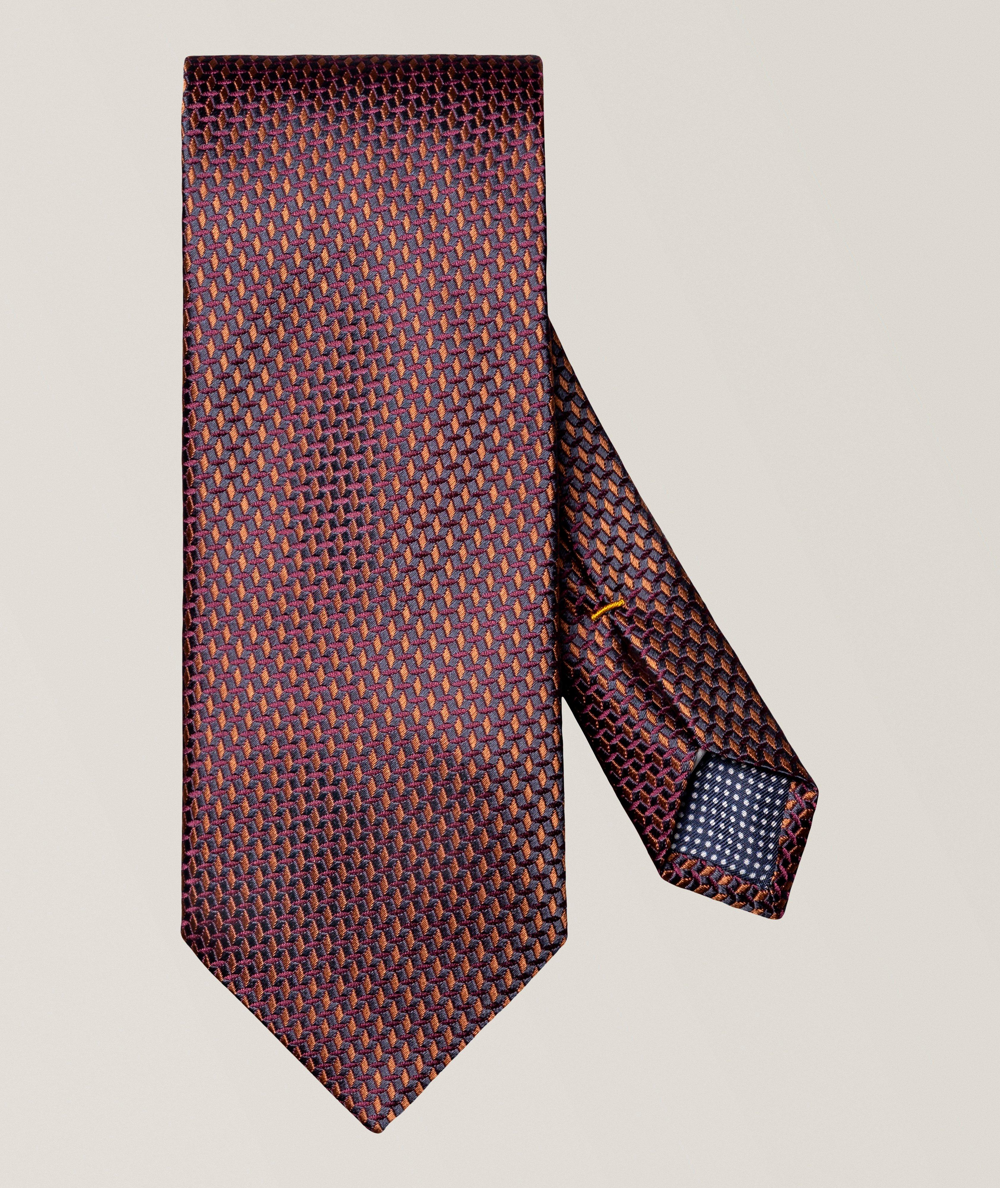 Eton Micro-Geometric Woven Silk Tie