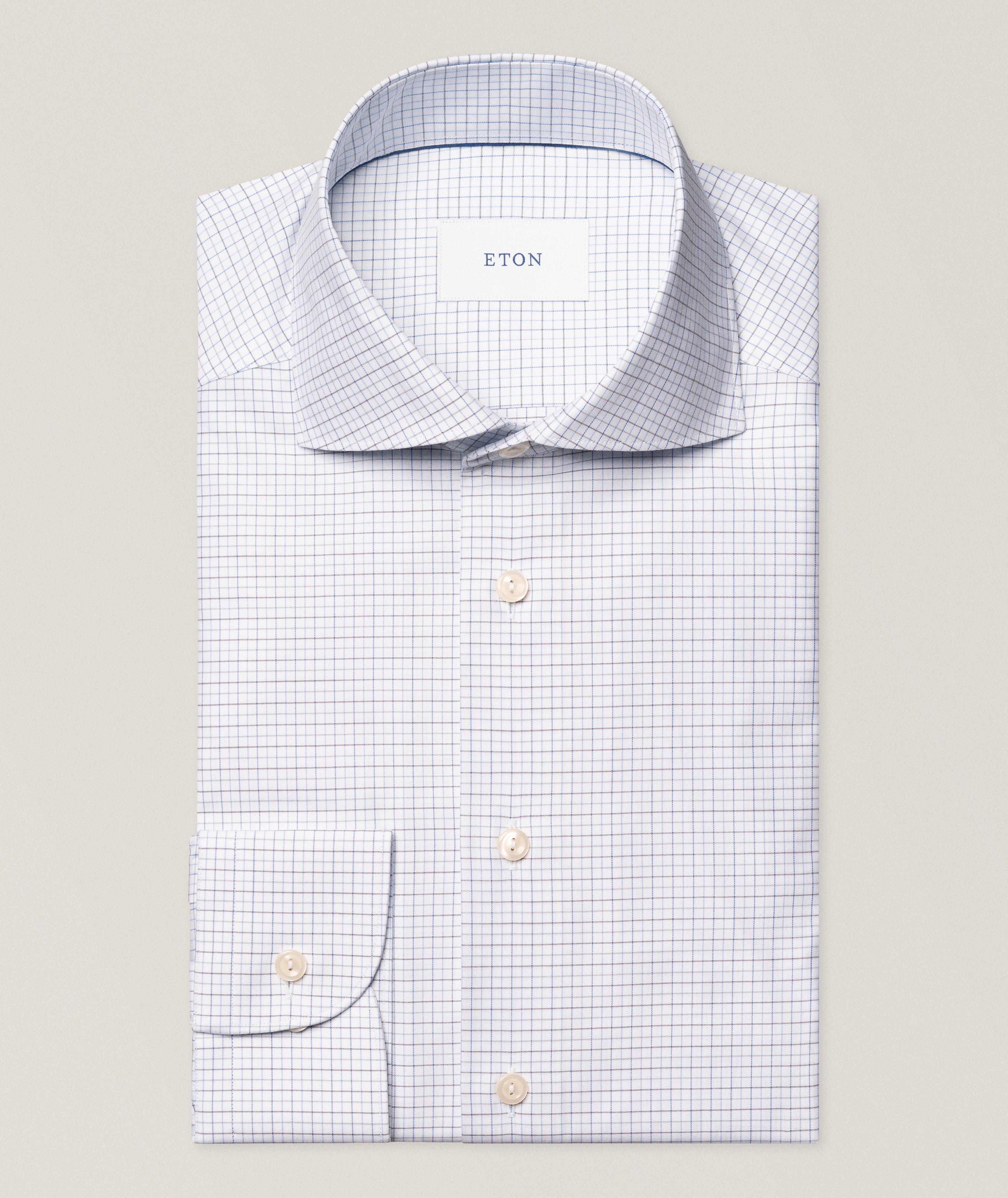 Eton Chemise sergé quadrillé coupe-contemporaine