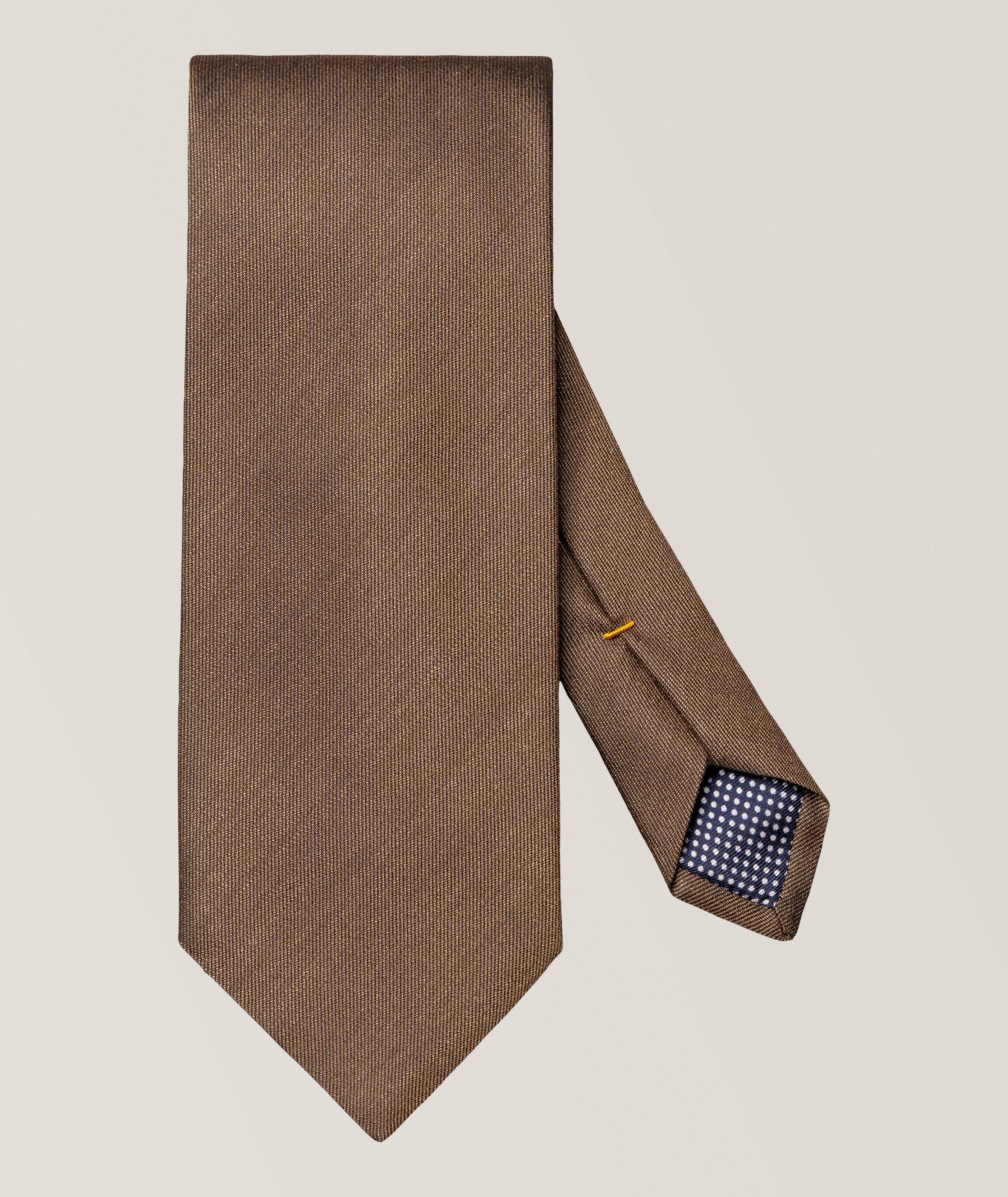 Solid Woven Shantung Silk Tie image 0