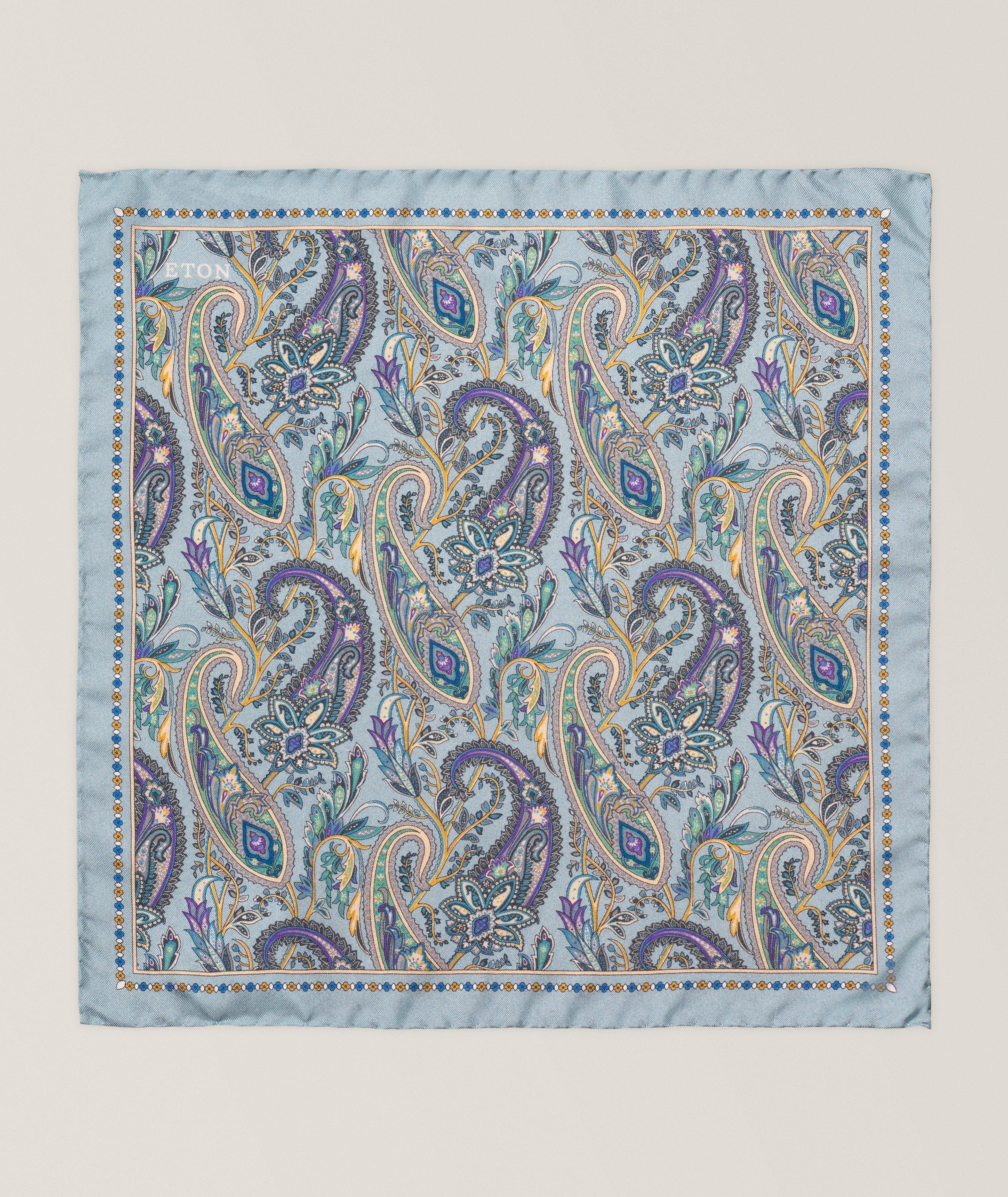 Eton Paisley Silk Pocket Square