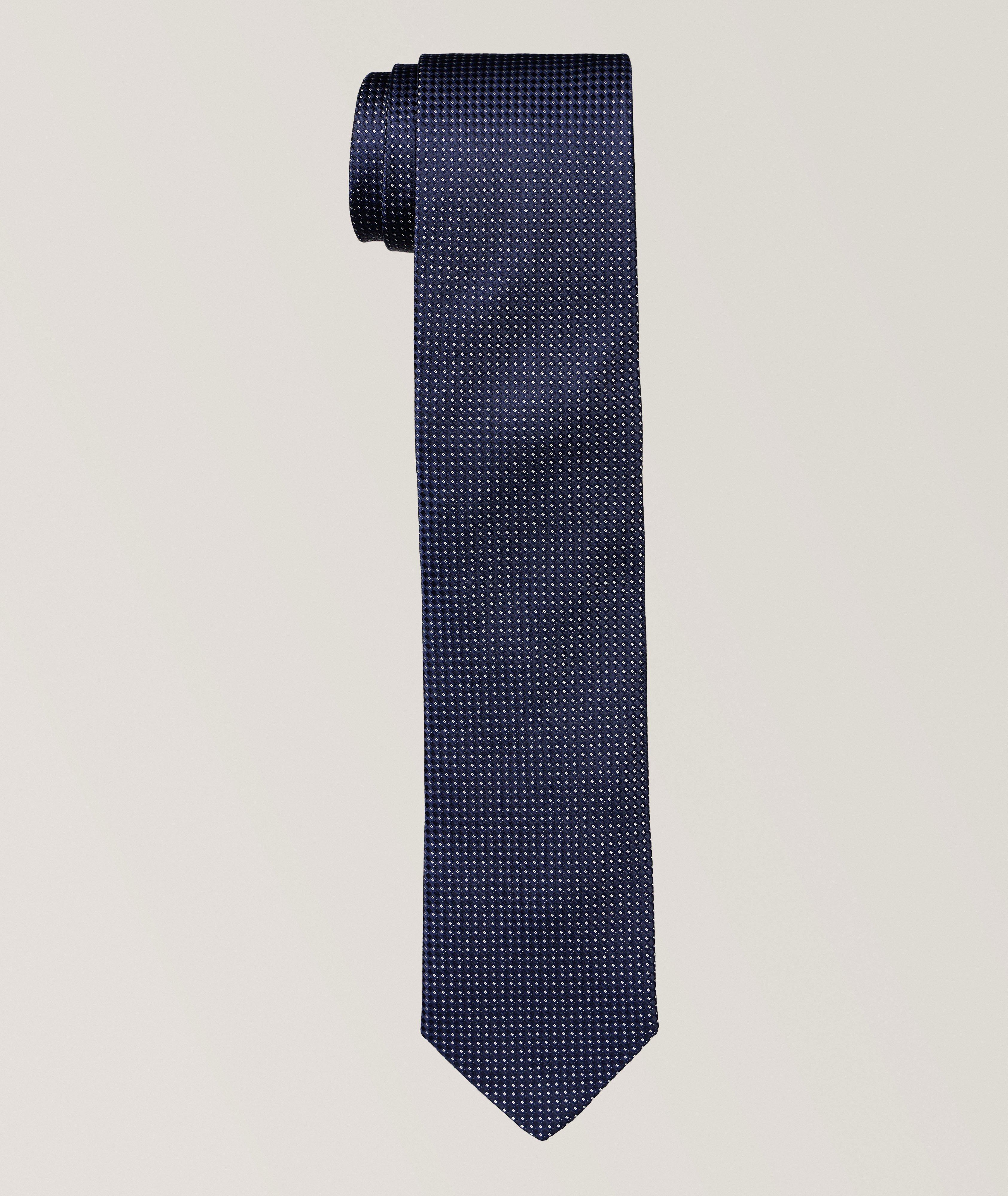 Geometric Woven Silk Tie image 0