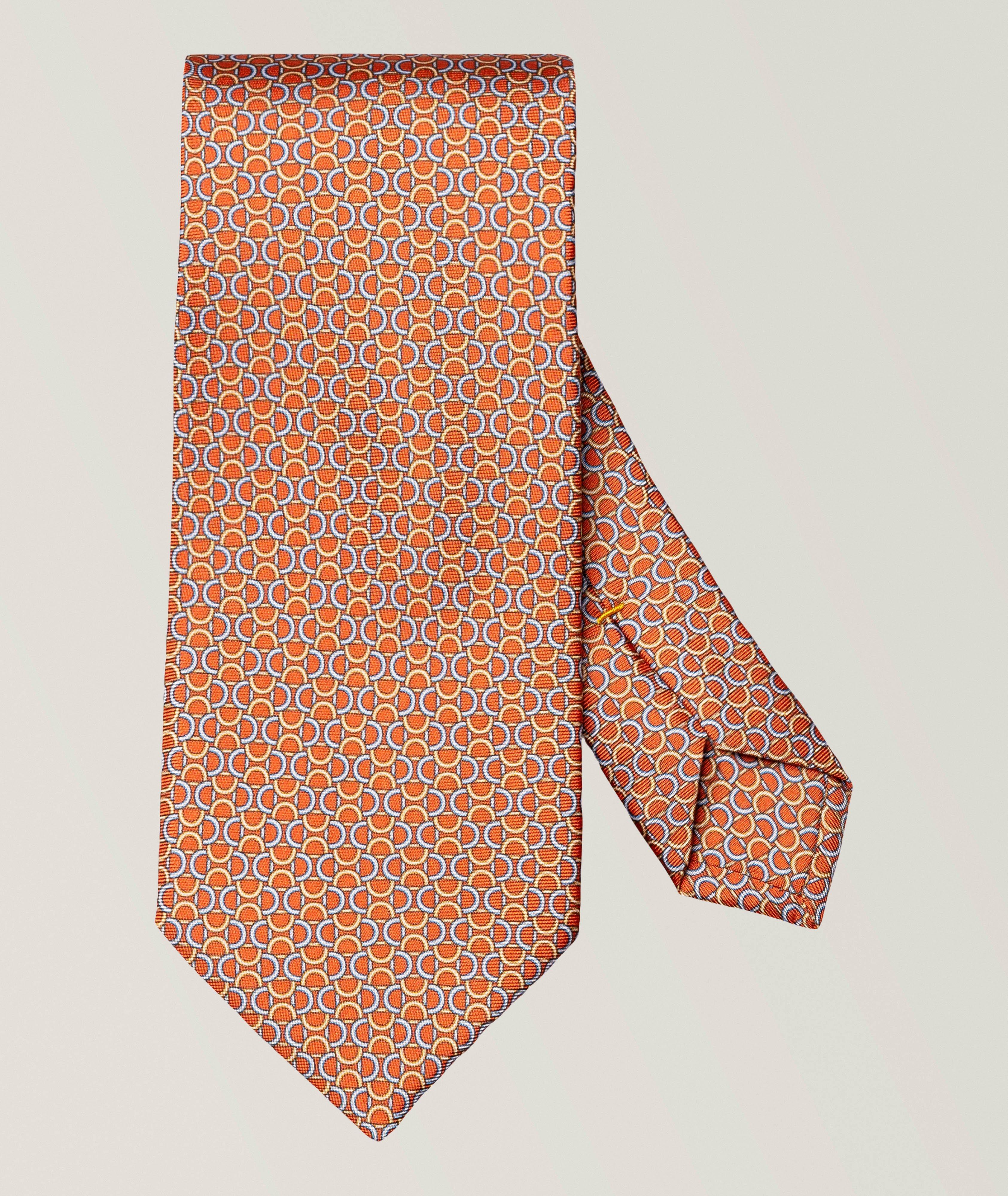 Eton Geometric-Print Silk Tie