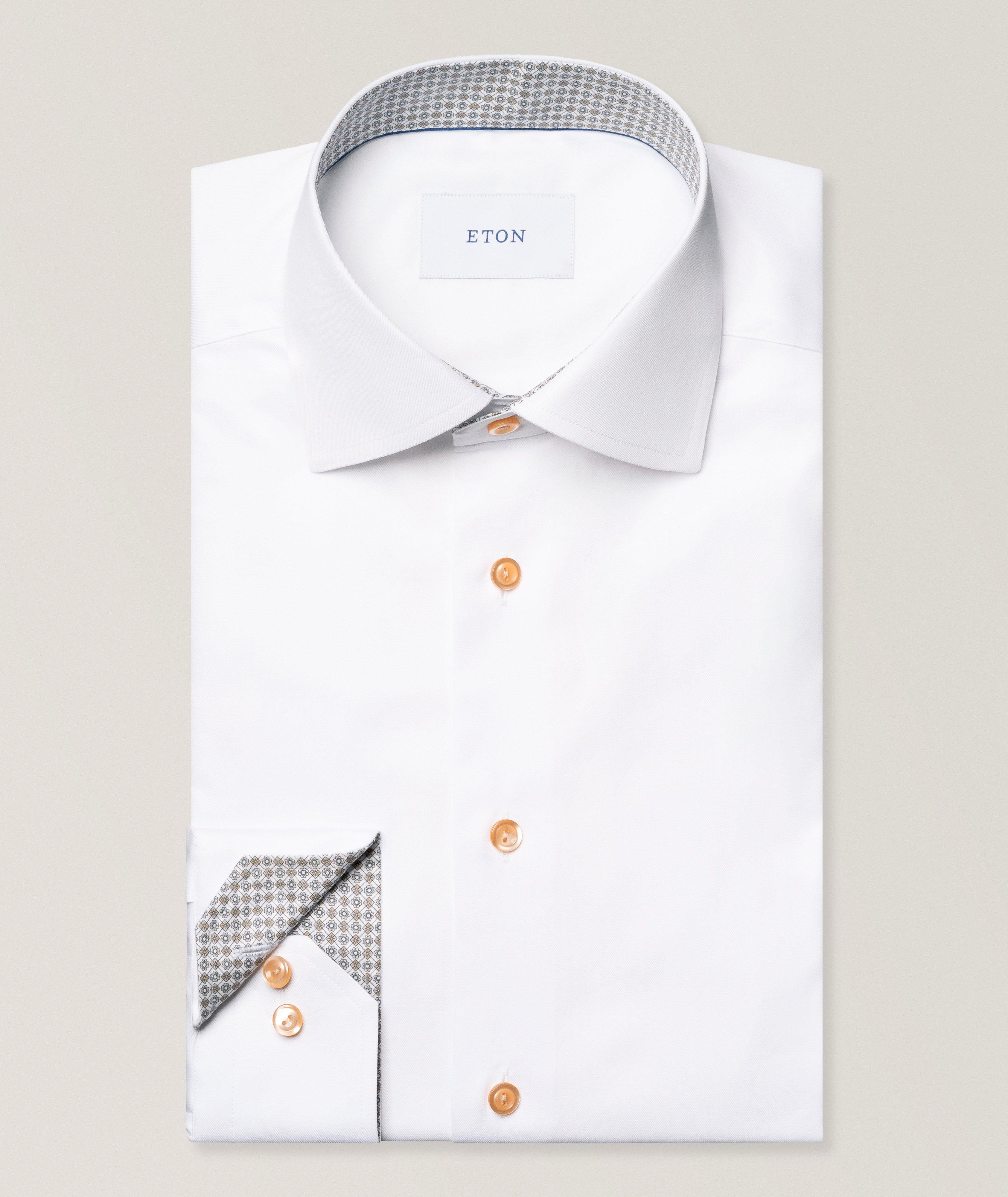 Eton Contemporary-Fit Geo-Effect Twill Dress Shirt
