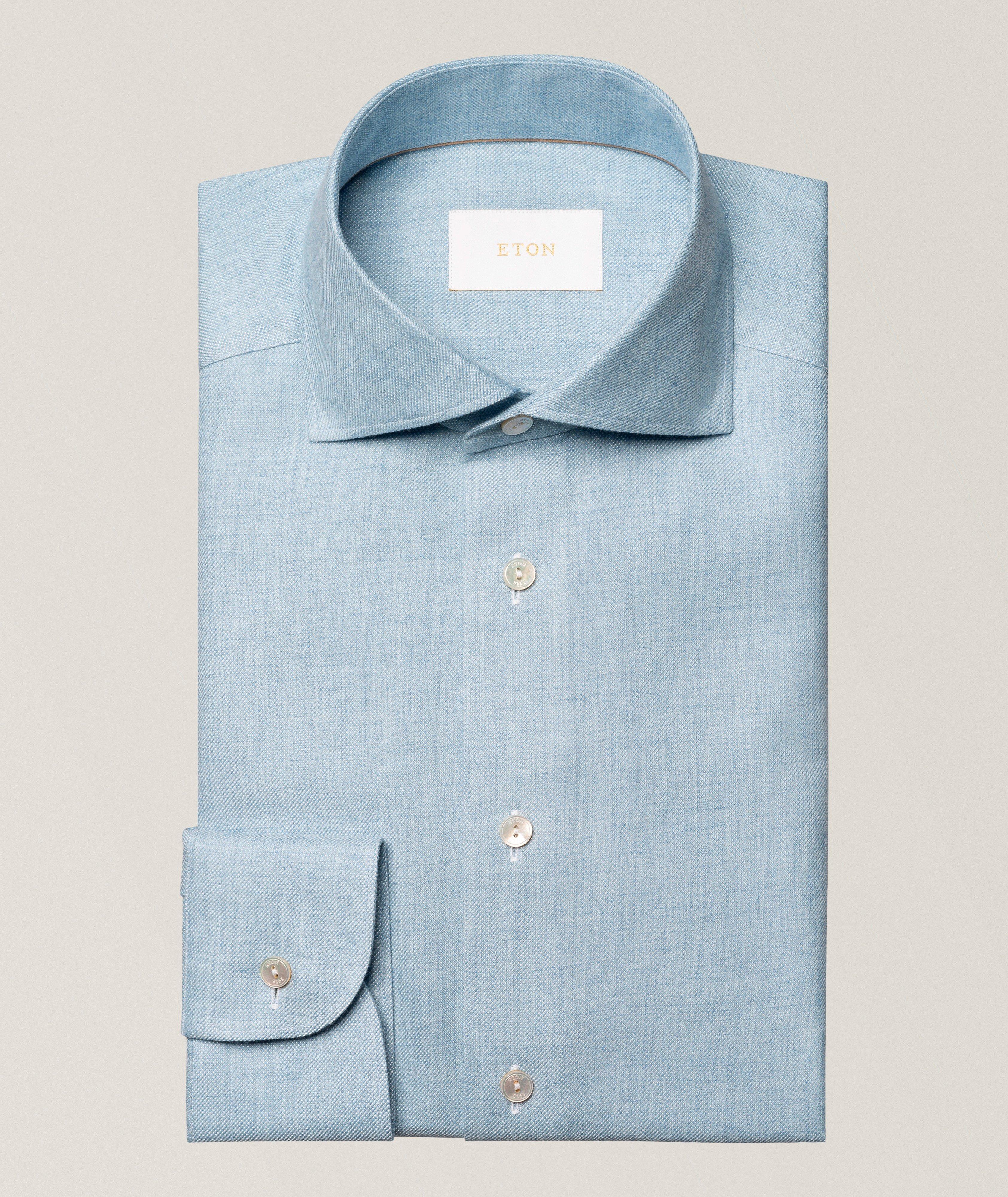 Eton Slim-Fit Cotton Silk Cashmere Dress Shirt